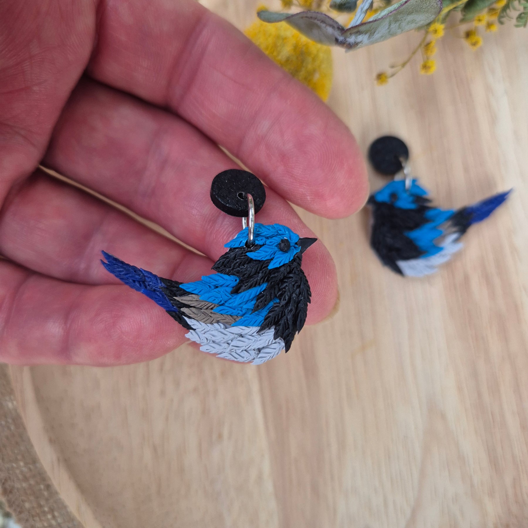 Billy Blue Wren Dangle Earrings (2 sizes available)