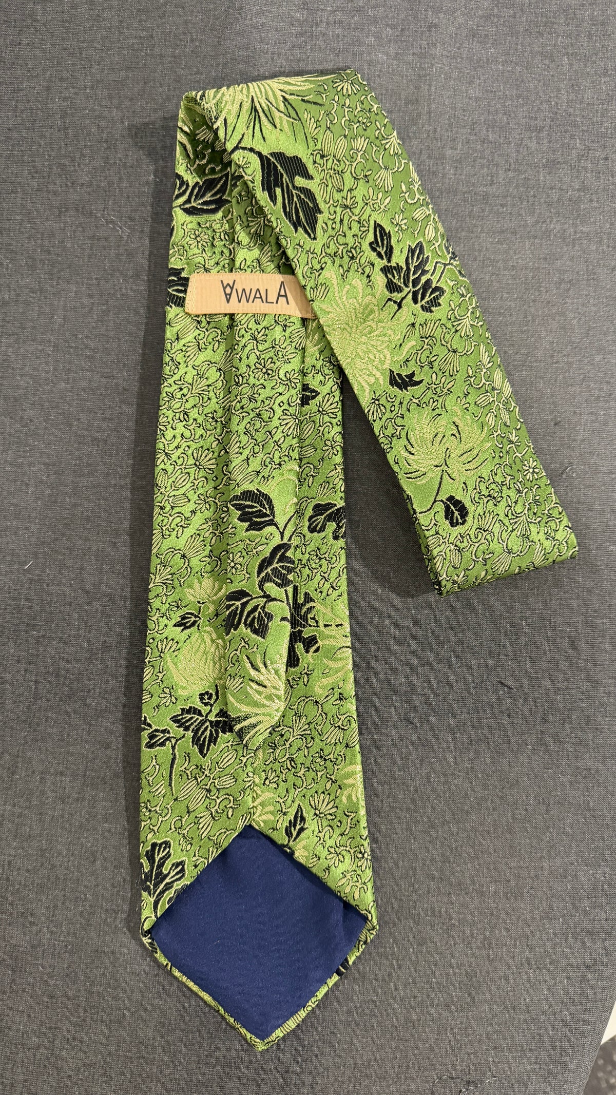 Neck Tie - Green Brocade