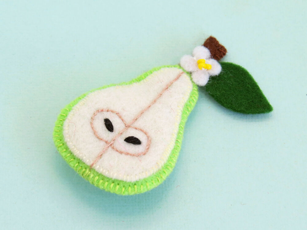 Felt Pear Brooch _ SDC _ 4