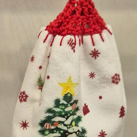 Crochet Kitchen Double Thickness Hanging Hand Towel