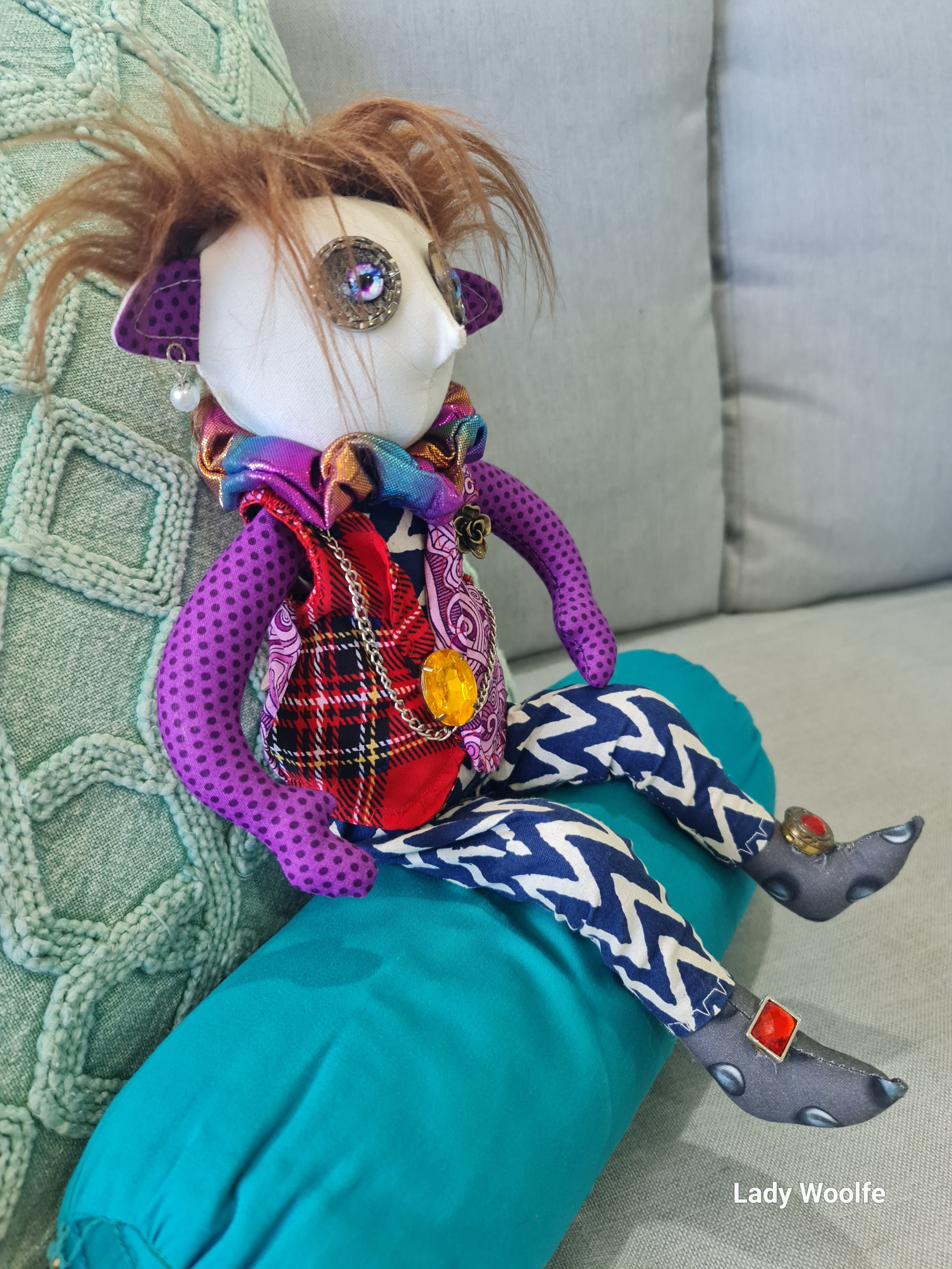 Handmade Art Doll, Timothy the Glam-Punk Rocker