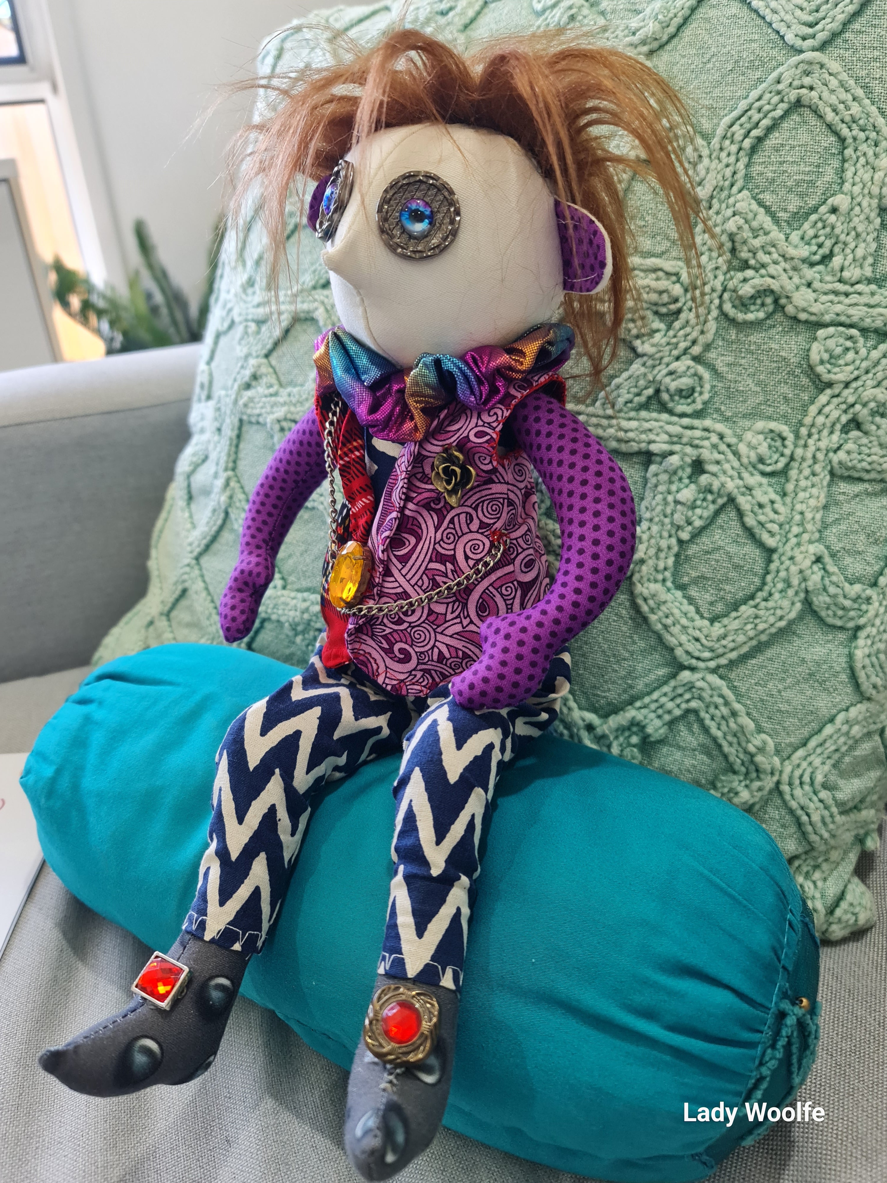 Handmade Art Doll, Timothy the Glam-Punk Rocker