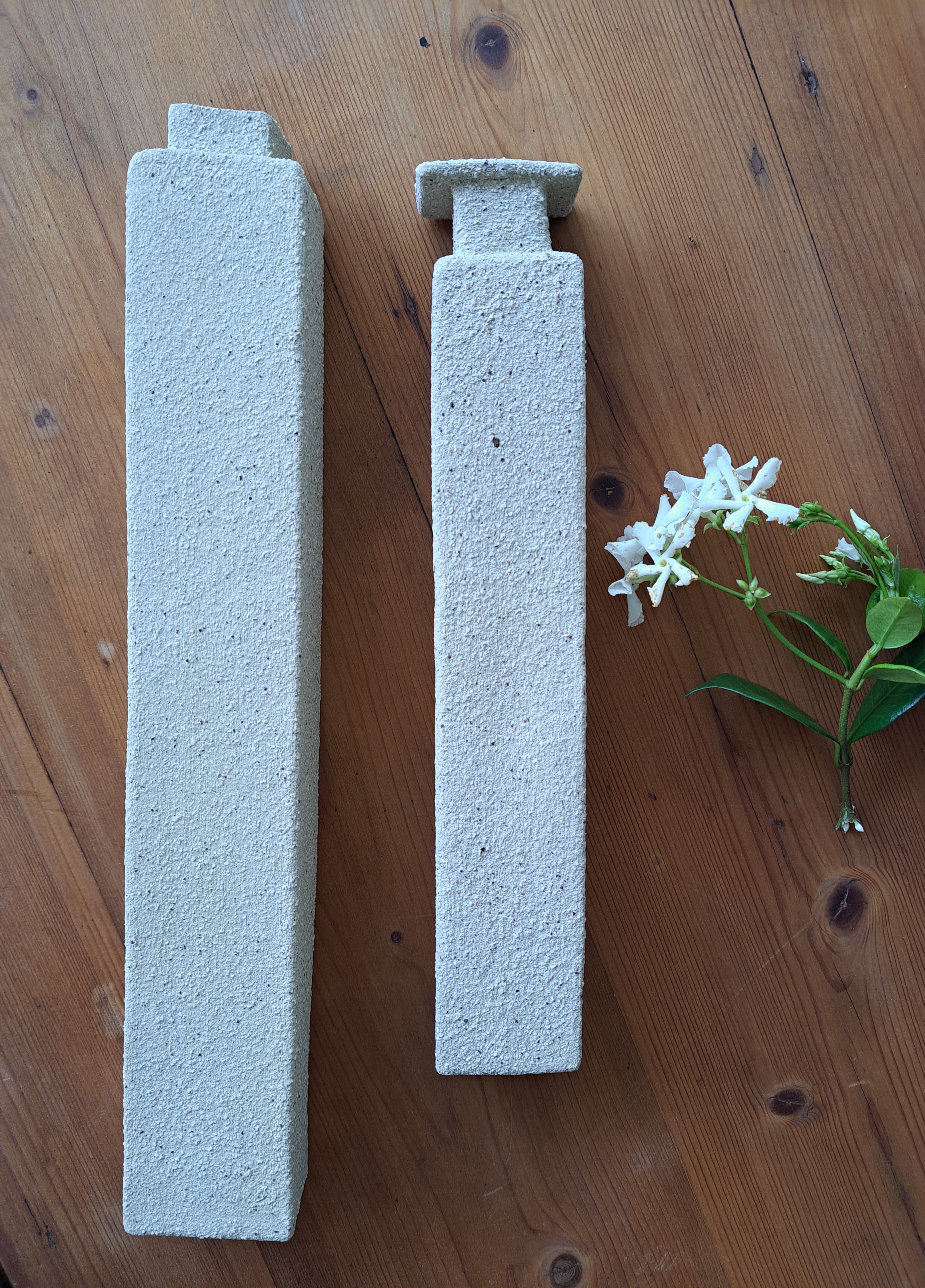 Wall Vase (×2) - Contemporary Ceramic Elegance - Wabi Sabi decor style.