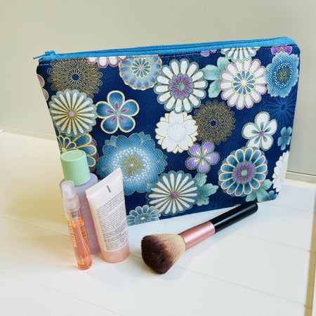 Brilliant blues toiletries bag