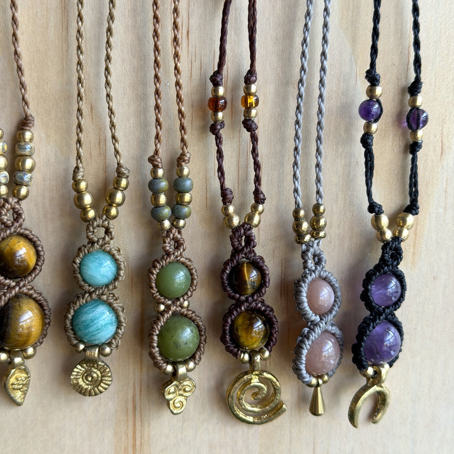 Micro Macrame Boho Double Bead Necklace