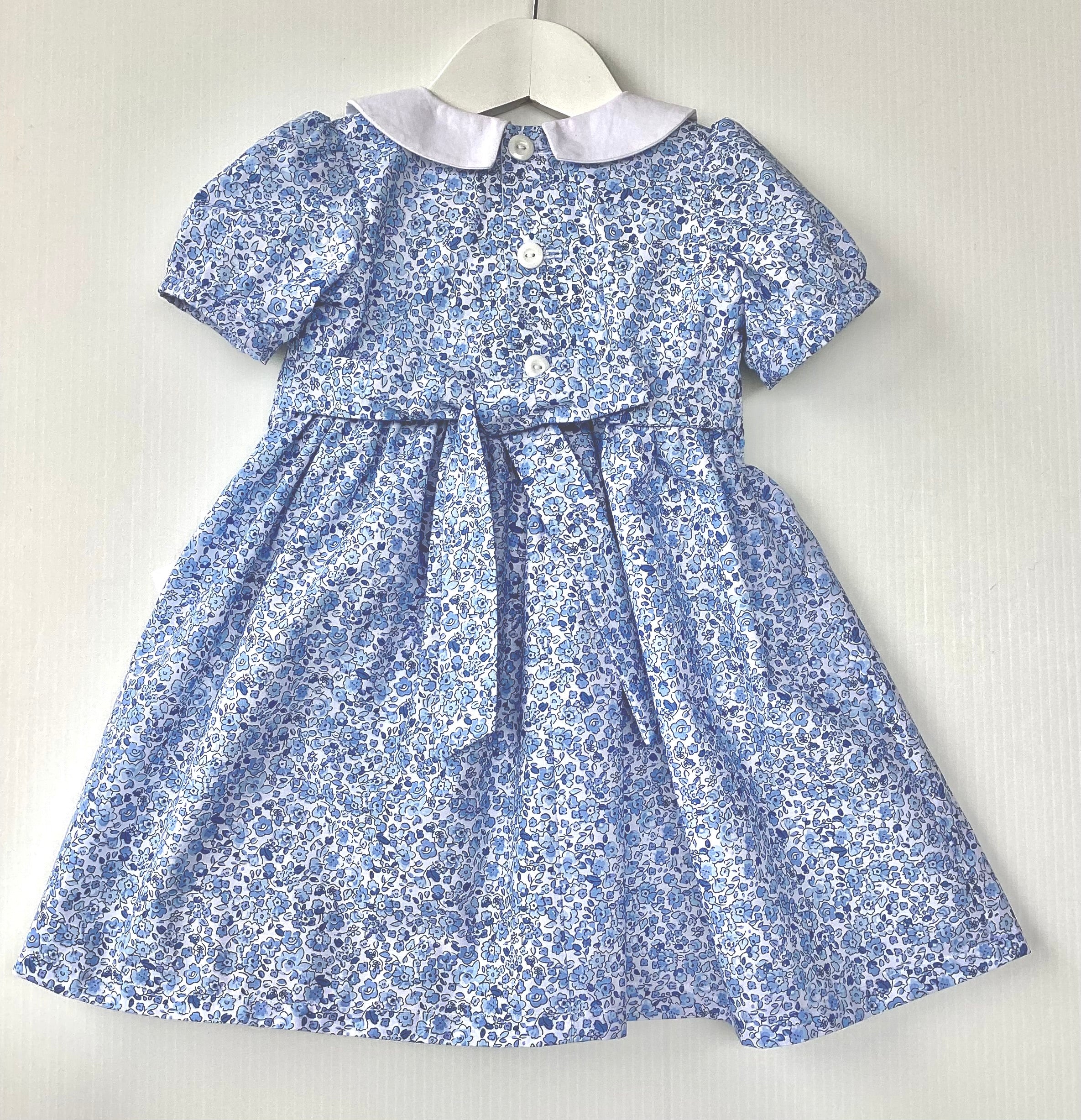 Girls’ Smocked Girl's Dress with Hand Embroidered Collar