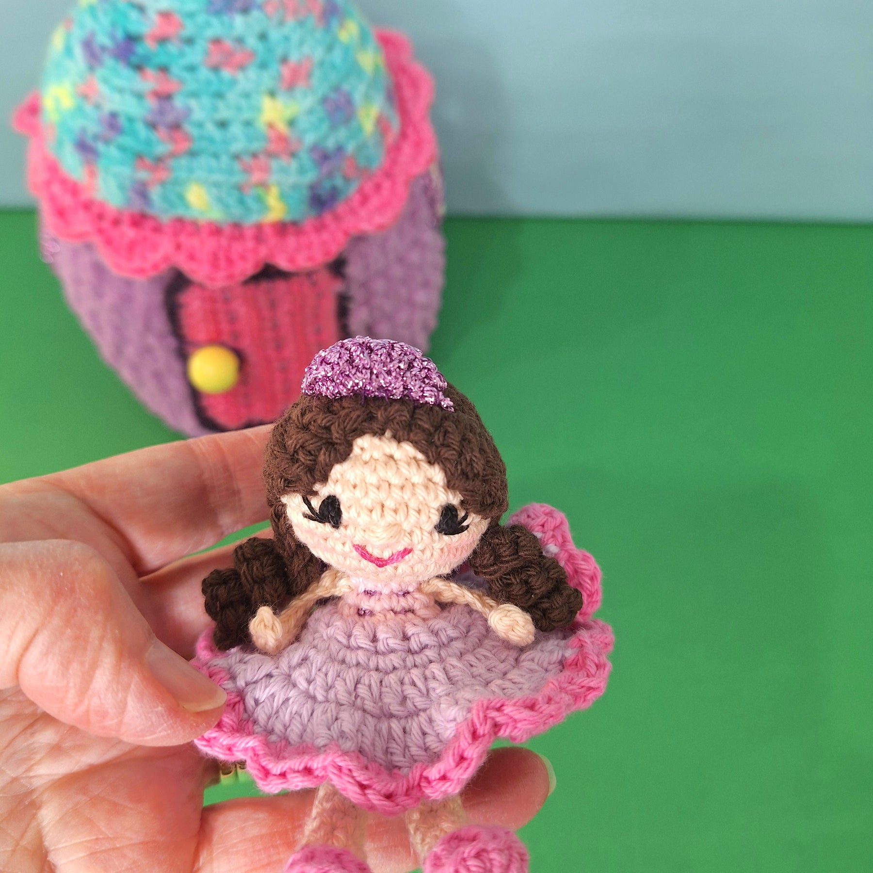 Enchanted Crochet Fairy House Play Set with Two Fairies