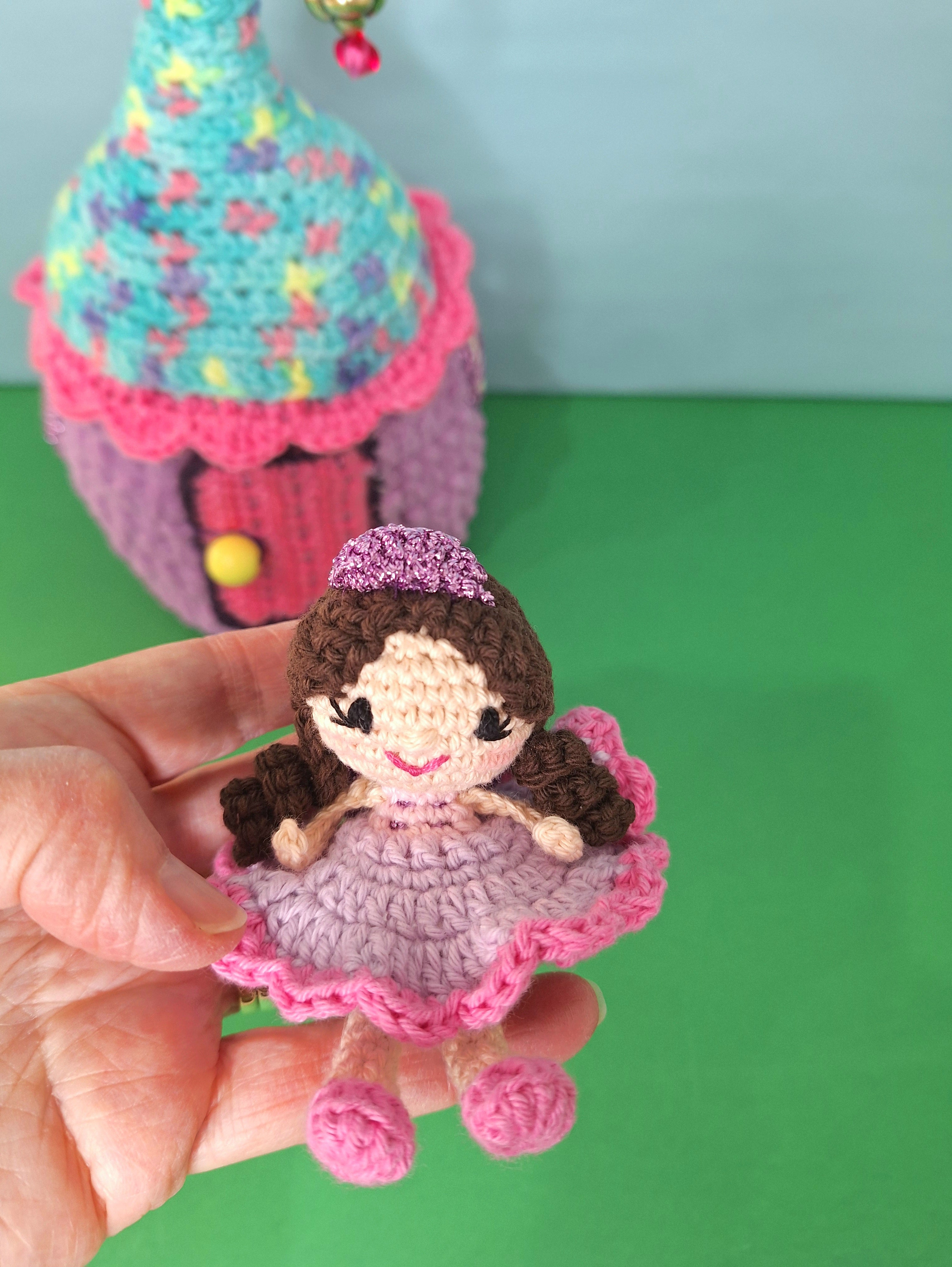 Enchanted Crochet Fairy House Play Set with Two Fairies