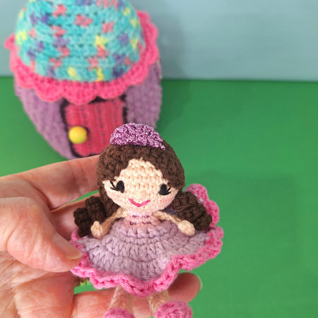 Enchanted Crochet Fairy House Play Set with Two Fairies