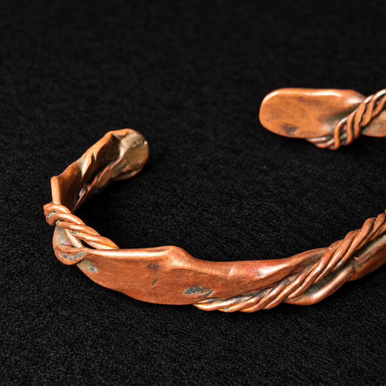 Handmade Flowing Twist Copper Cuff Bracelet B028