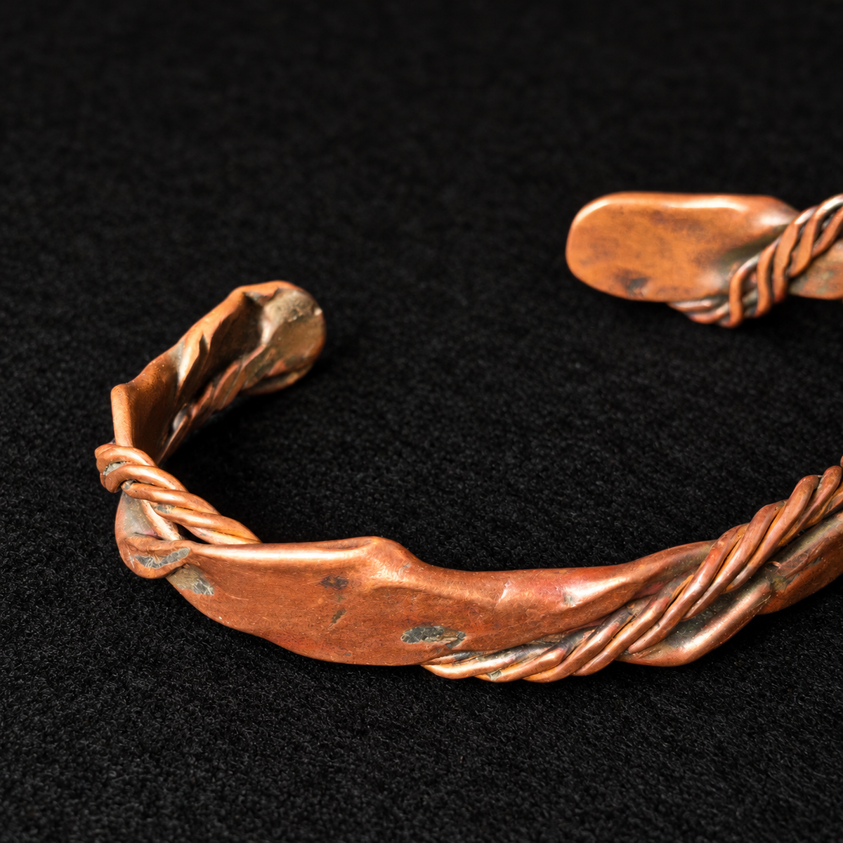 Handmade Flowing Twist Copper Cuff Bracelet B028