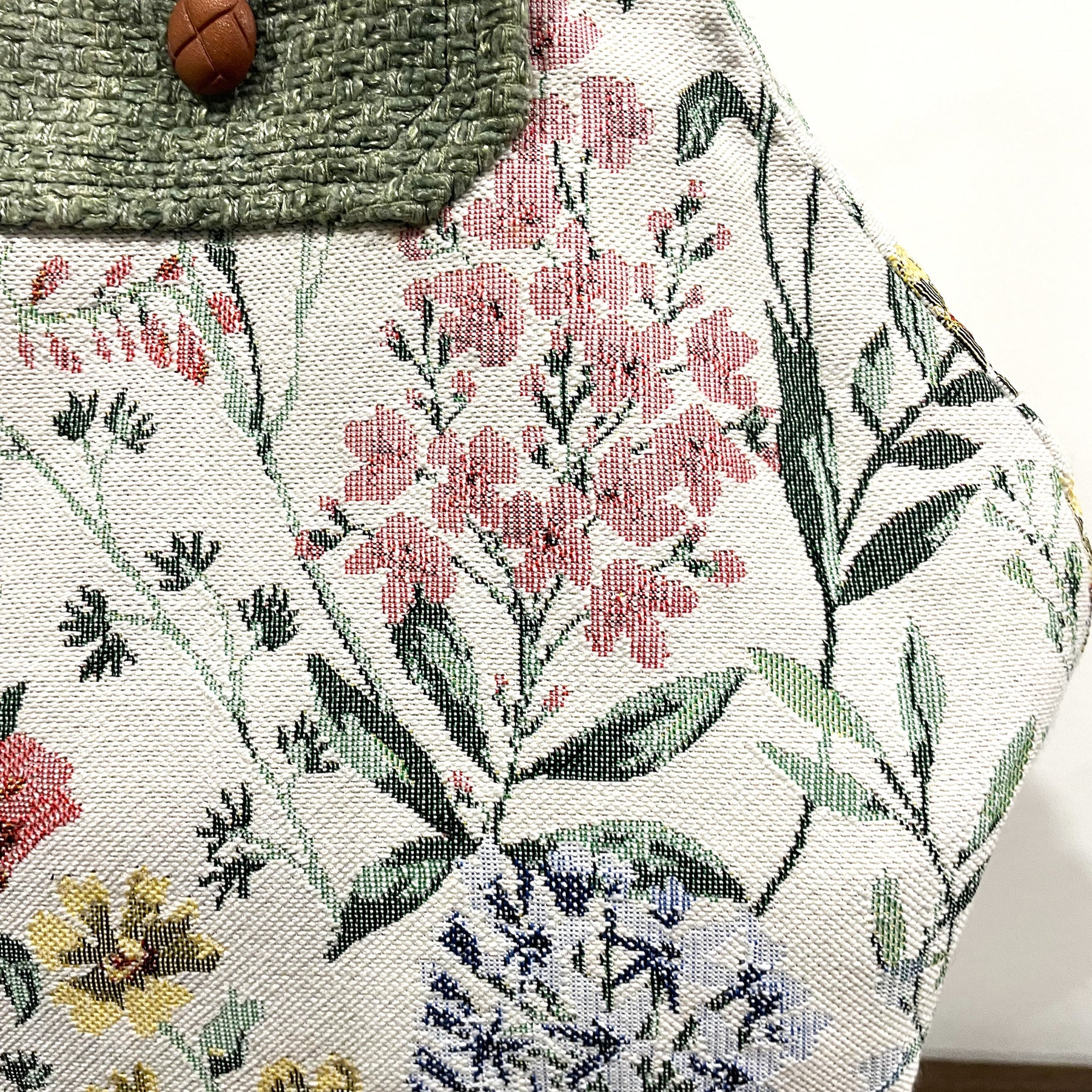 Upcycled Floral Tapestry Handbag - Handmade