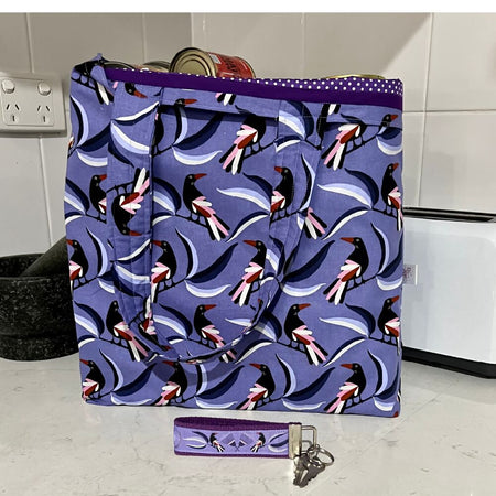 Grocery Tote ... lined with storage pouch ... Magpie