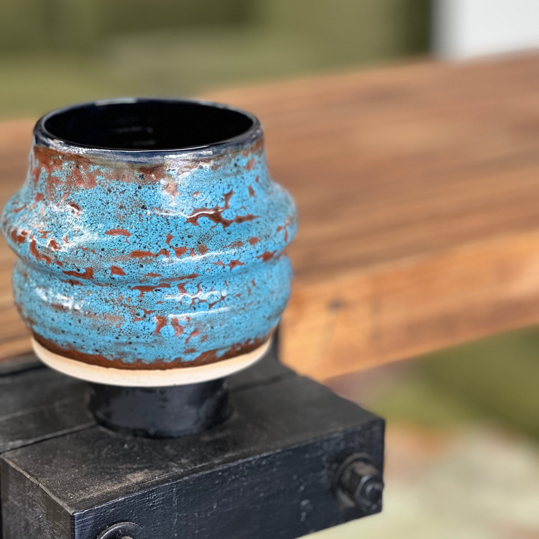 Copper & Turquoise | Hand-thrown Ceramic Utensil Pot
