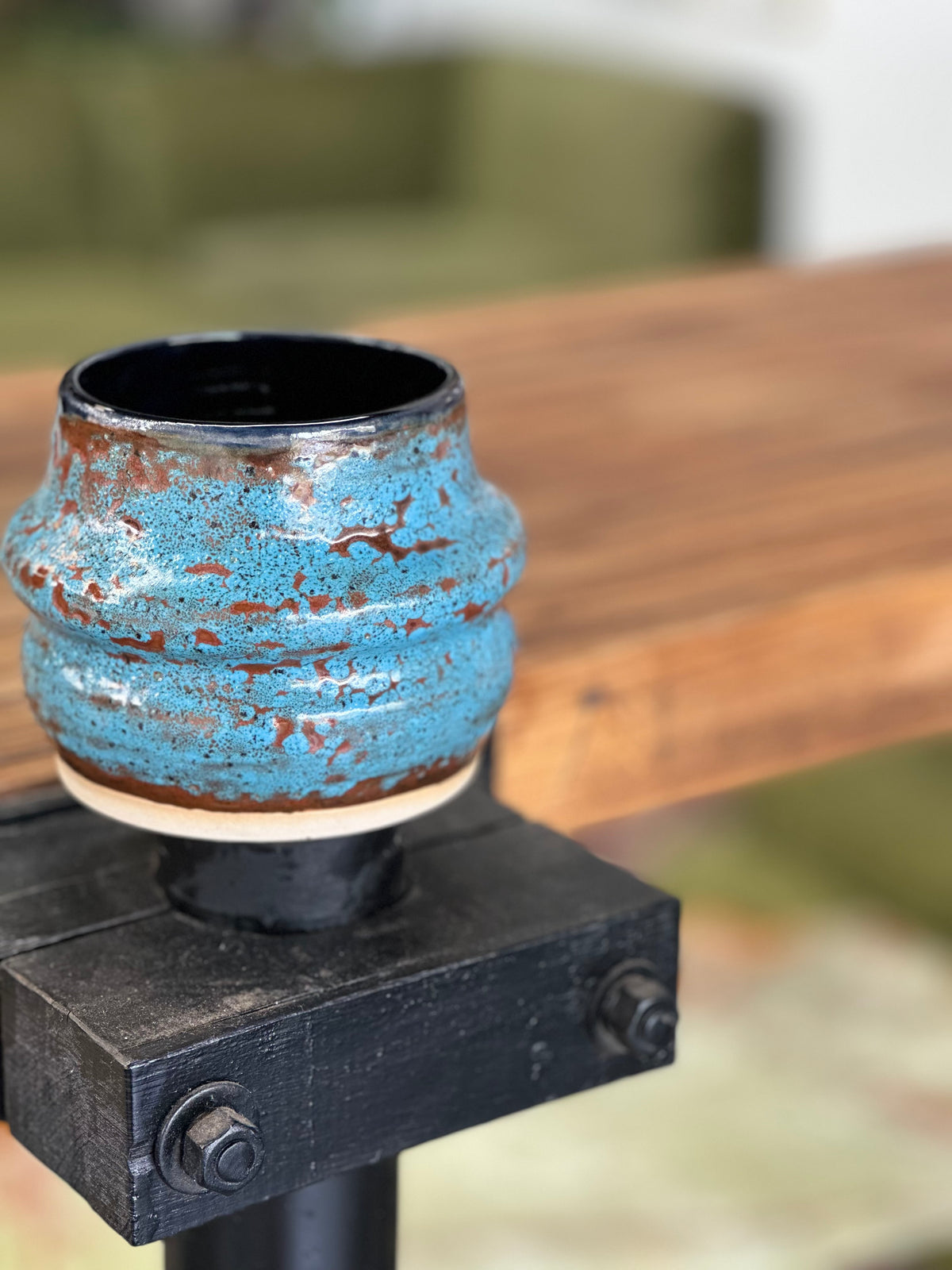 Copper & Turquoise | Hand-thrown Ceramic Utensil Pot