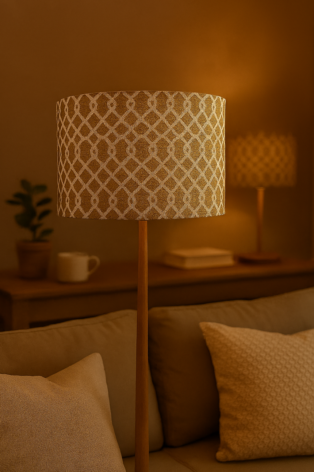 Rose Wave double side drum lampshade