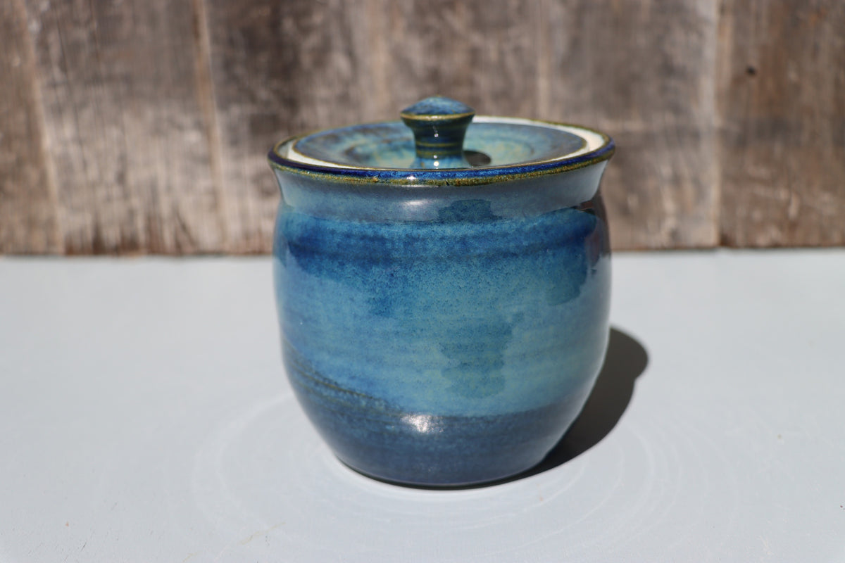 Blue lidded jars - Hand Made Thrown High Fired Stoneware
