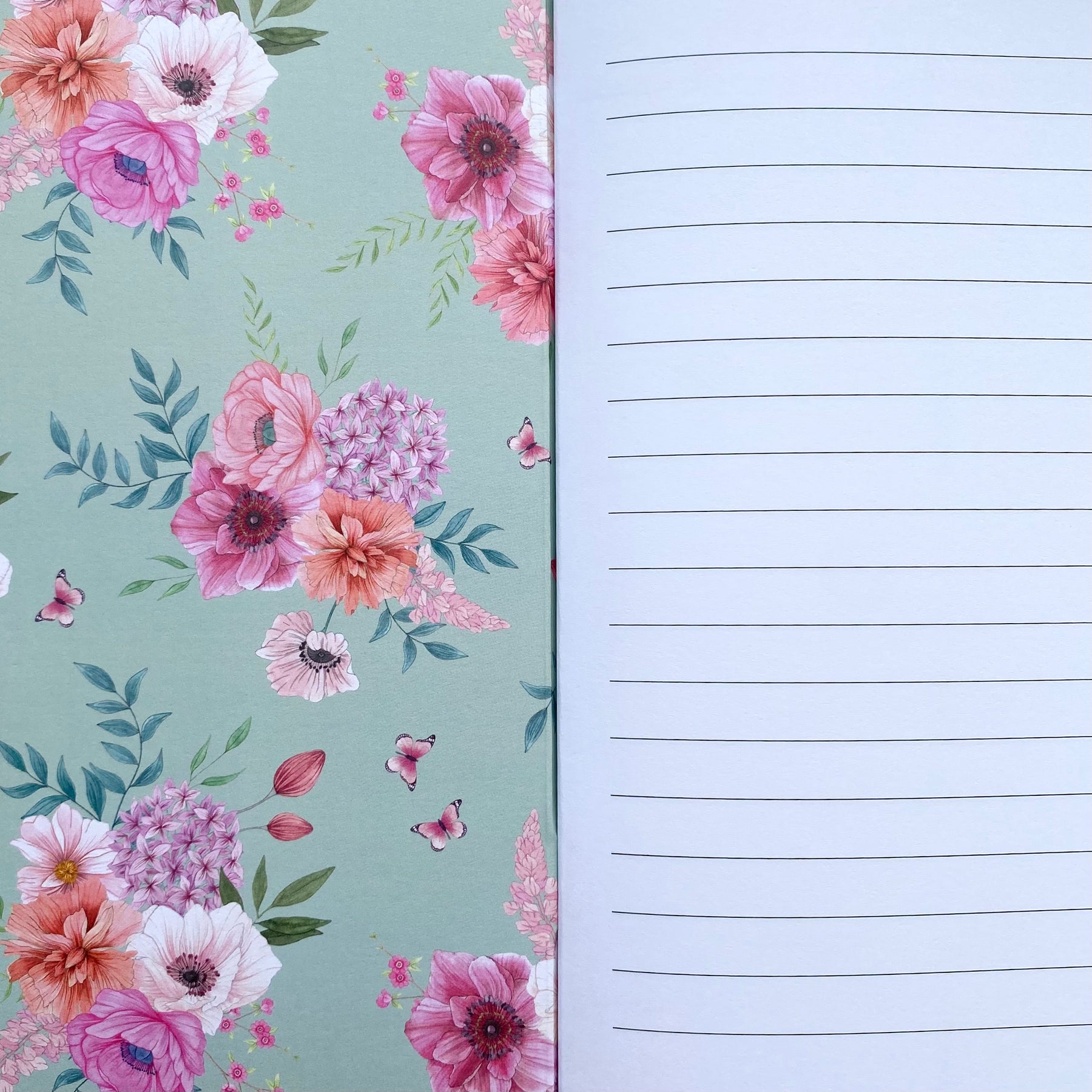 Floral Bunny Recycled A5 Lined Notebook