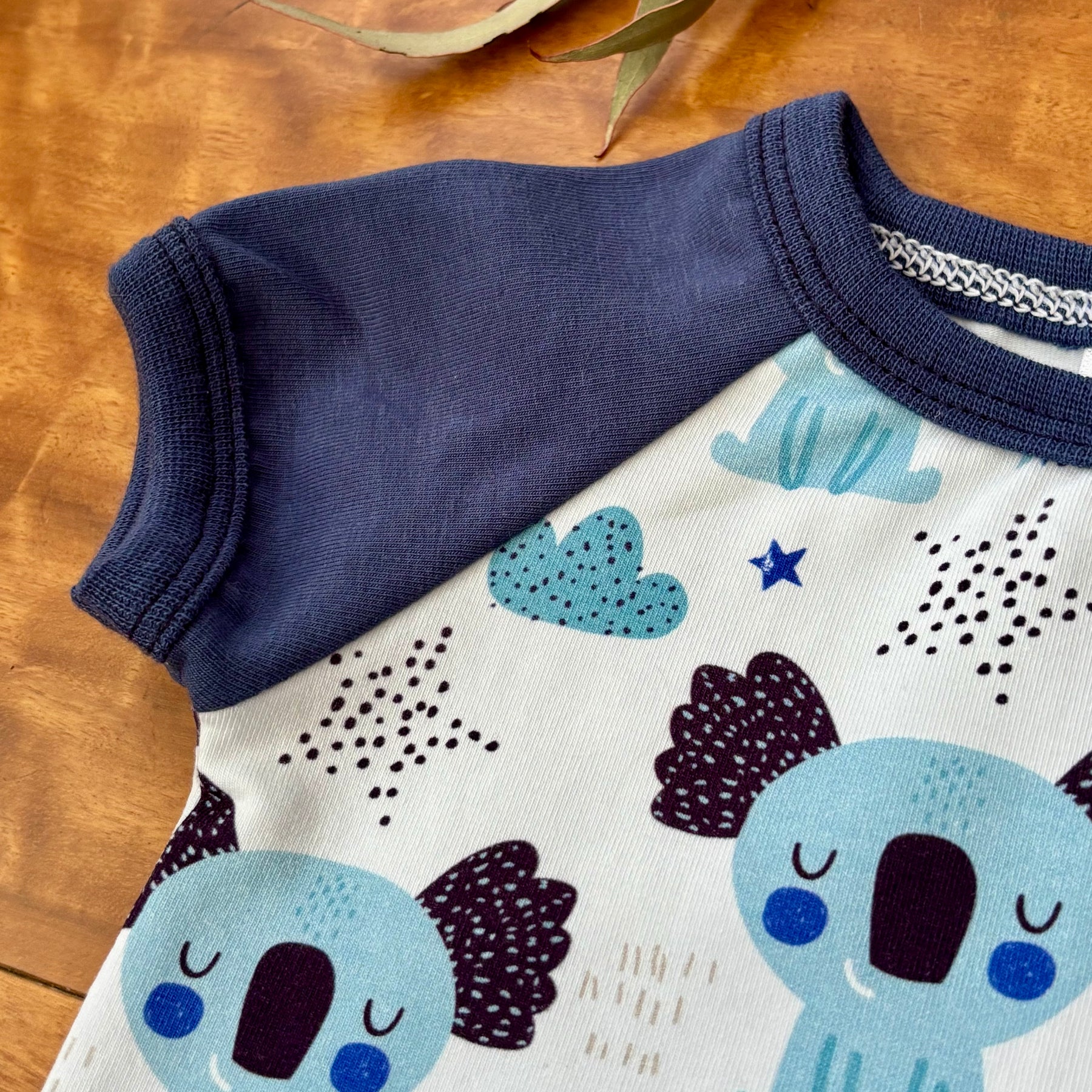 Baby Short Sleeved Bodysuit | Blue Koalas| Size premmie to 2 | Made to order