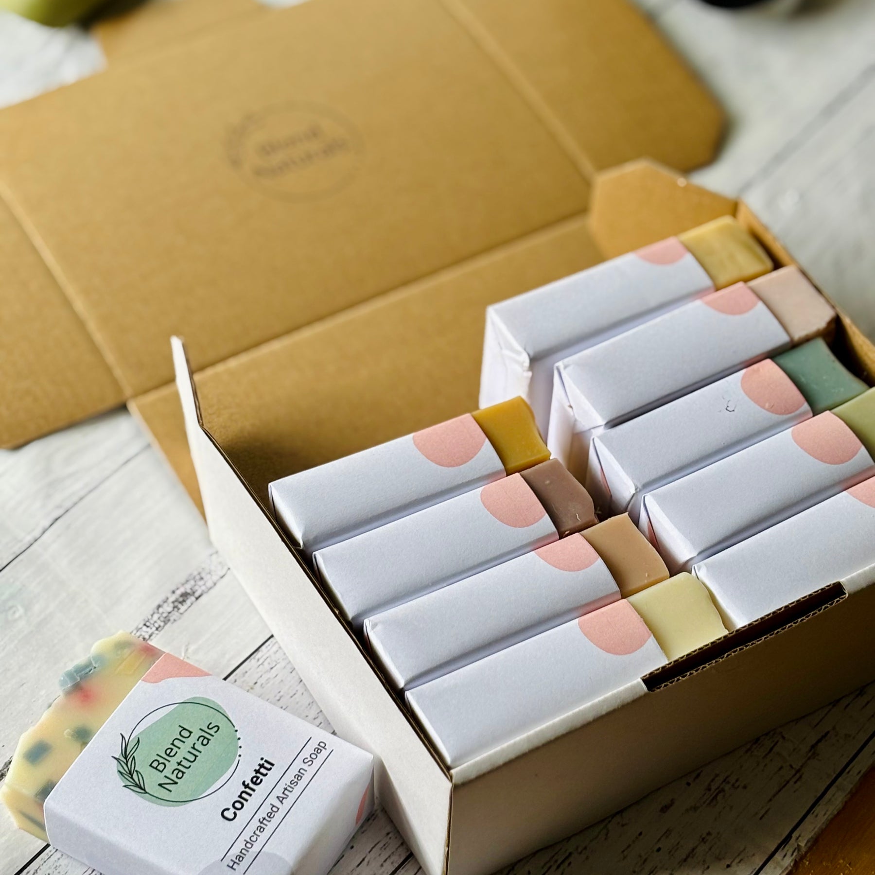 All-Natural Handcrafted Soap Gift Box | Box of 10 Soap Bars |