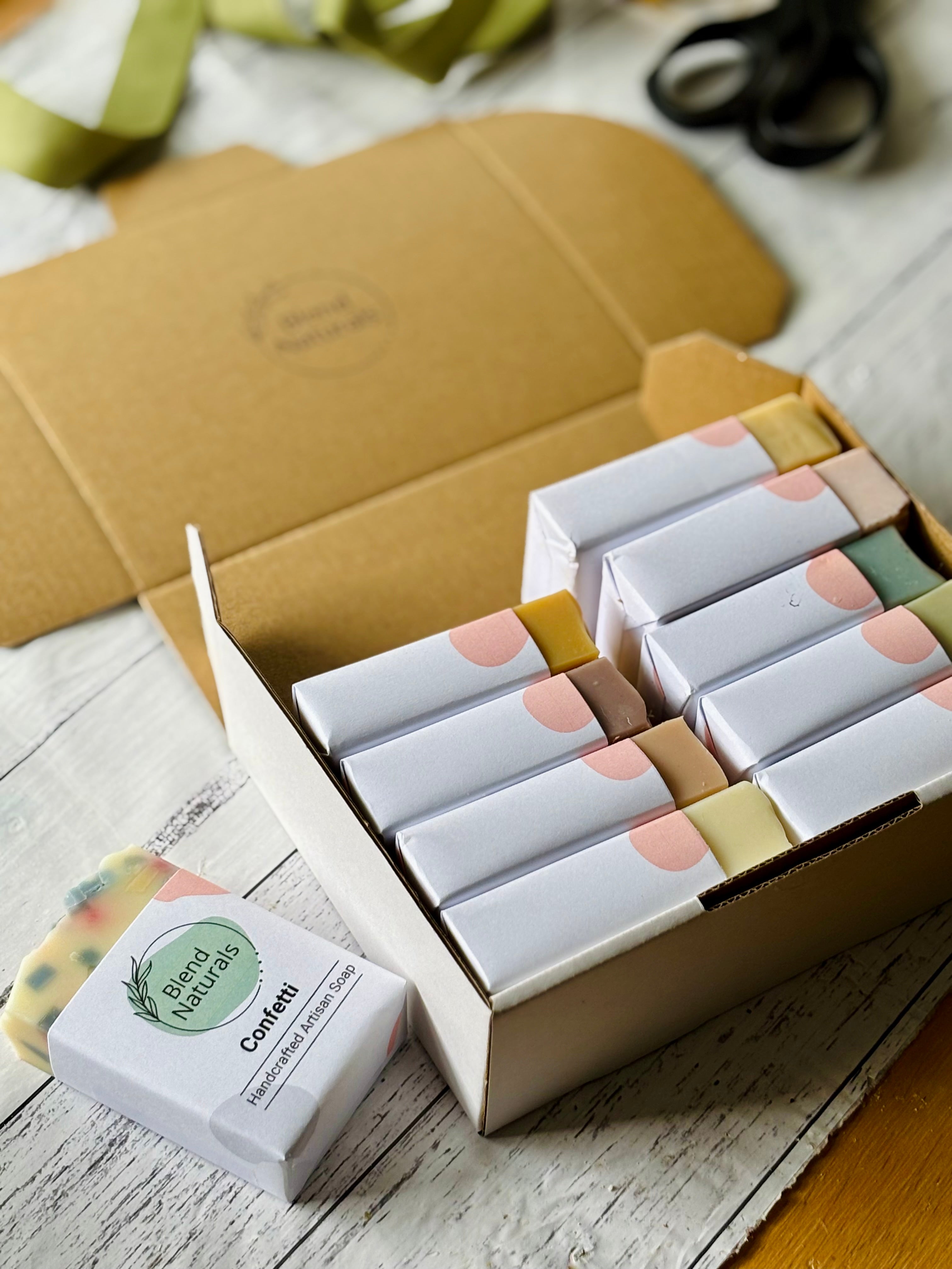 All-Natural Handcrafted Soap Gift Box | Box of 10 Soap Bars |