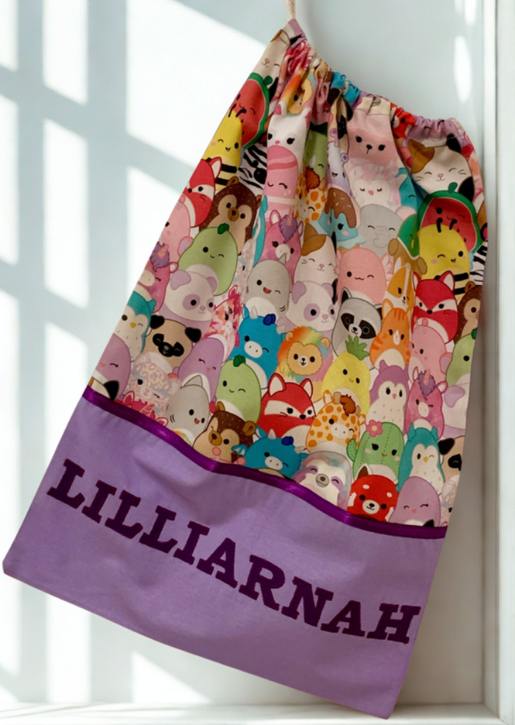 Children's Library Bag , Handmade, Personalised