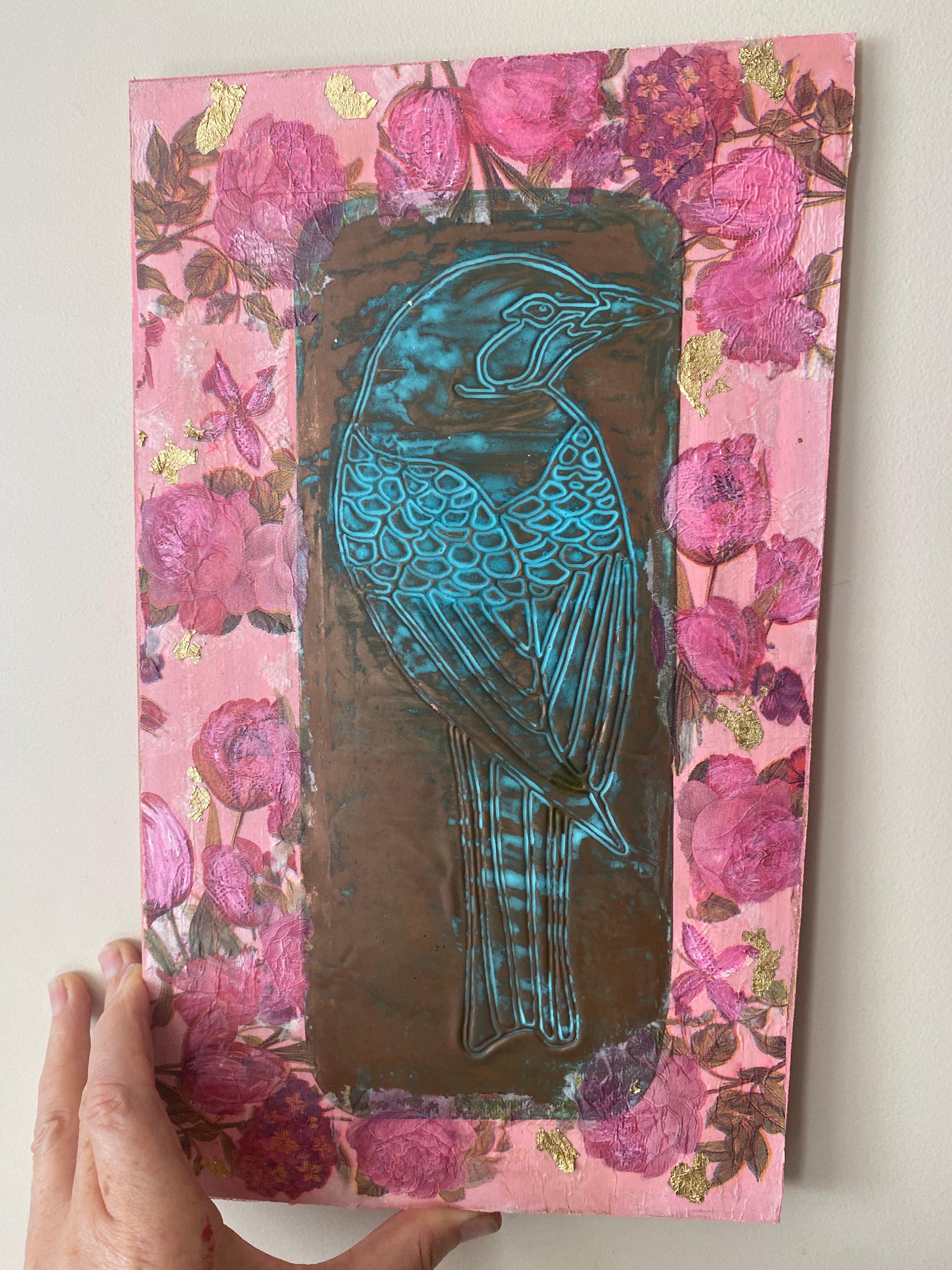 Rustic bird wall art. Secret garden copper art ❤️