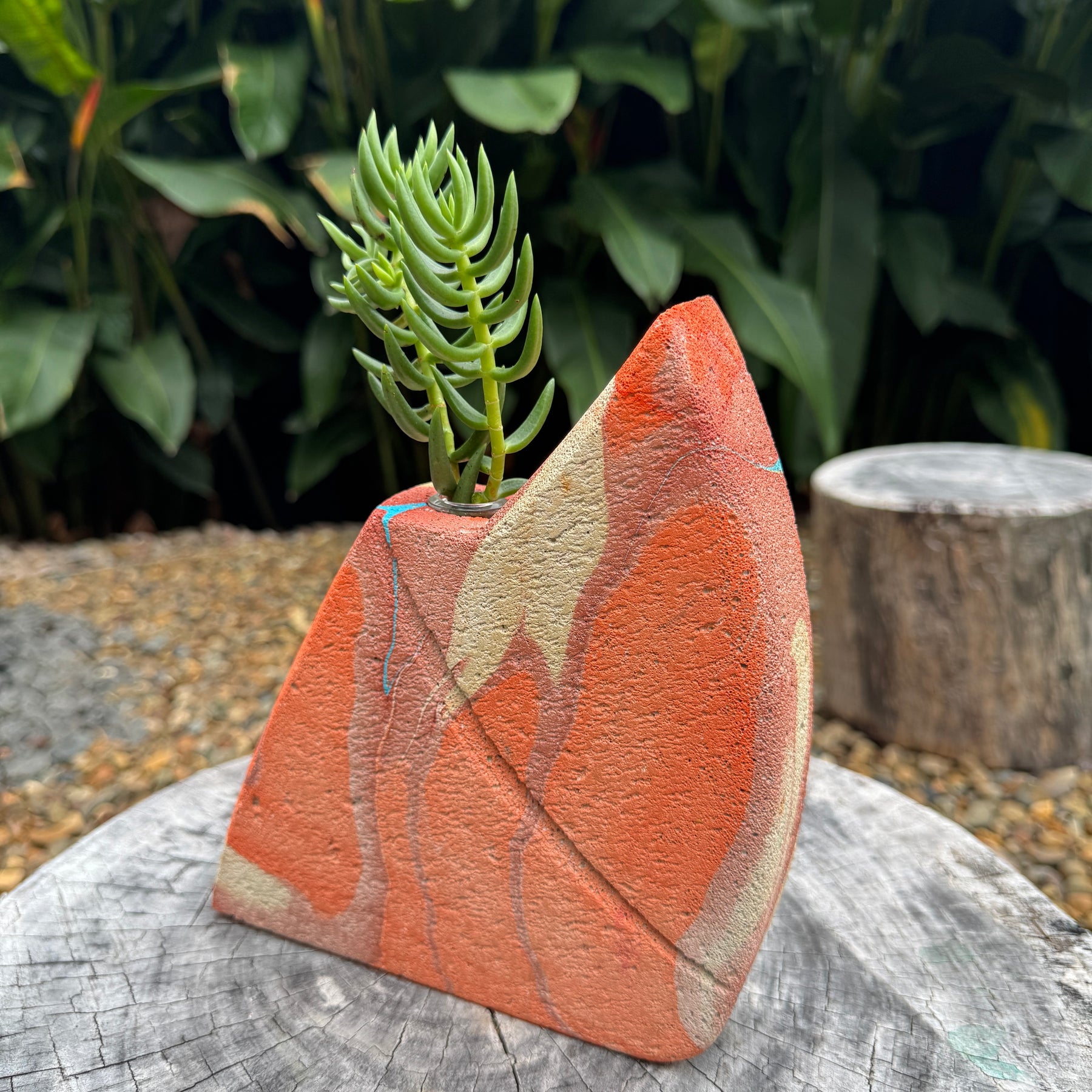 Desert Canyon hand sculpted concrete test tube vase