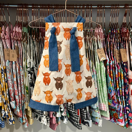 Highland Cow Handmade Overalls | Country Collection