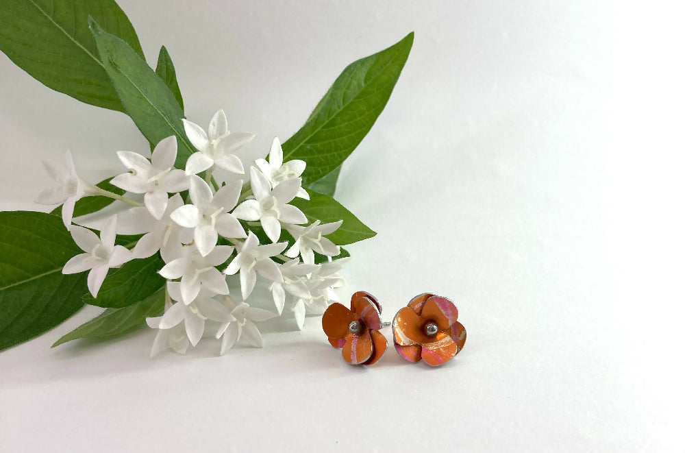 Anodised aluminium hand printed flower - Petal and Alloy Collection