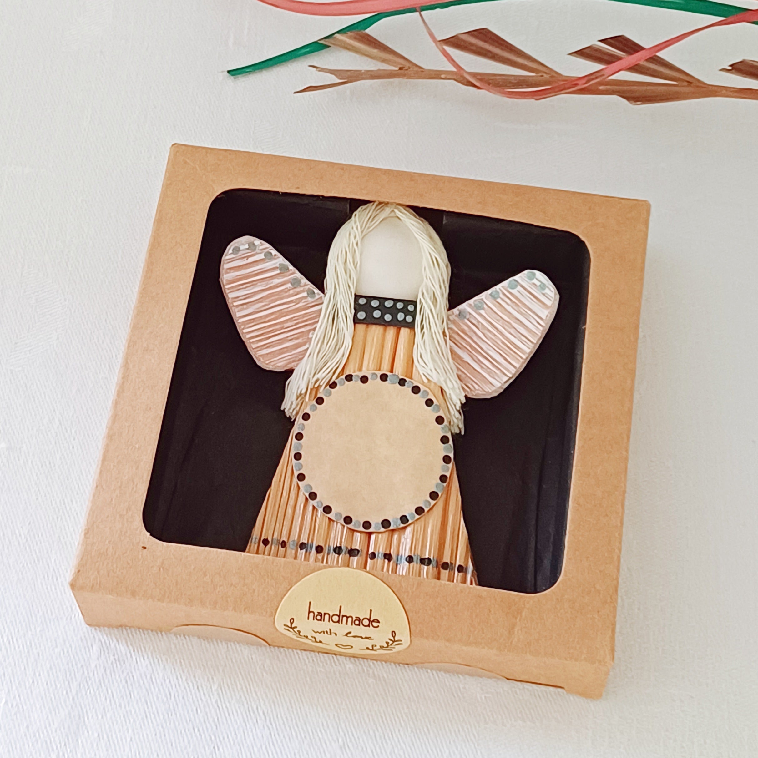 Hello - Little Palm Leaf Angel, Place for Handwritten Message