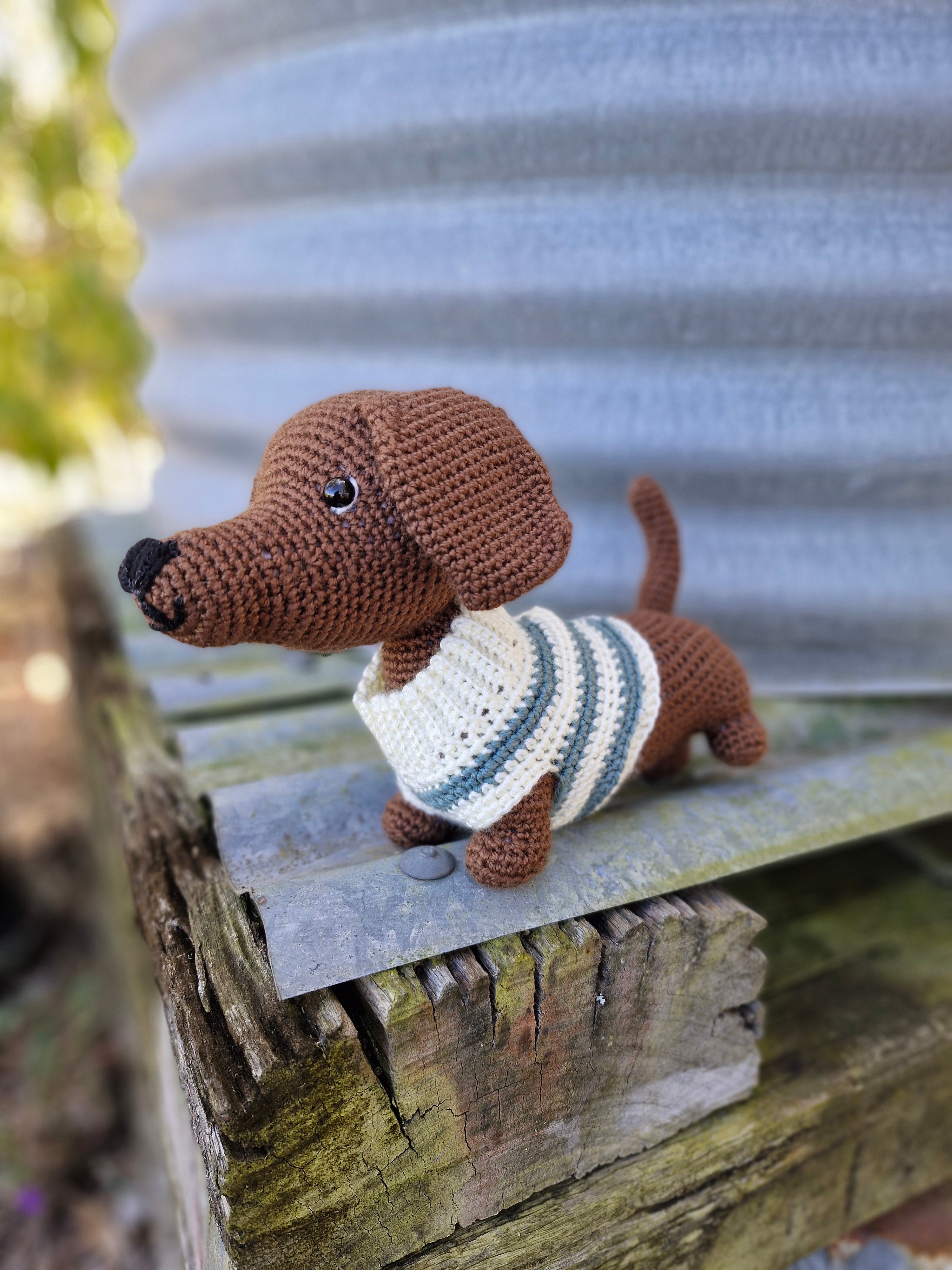 Super cute Hand crochet Dachshund Dog (Sausage Dog)