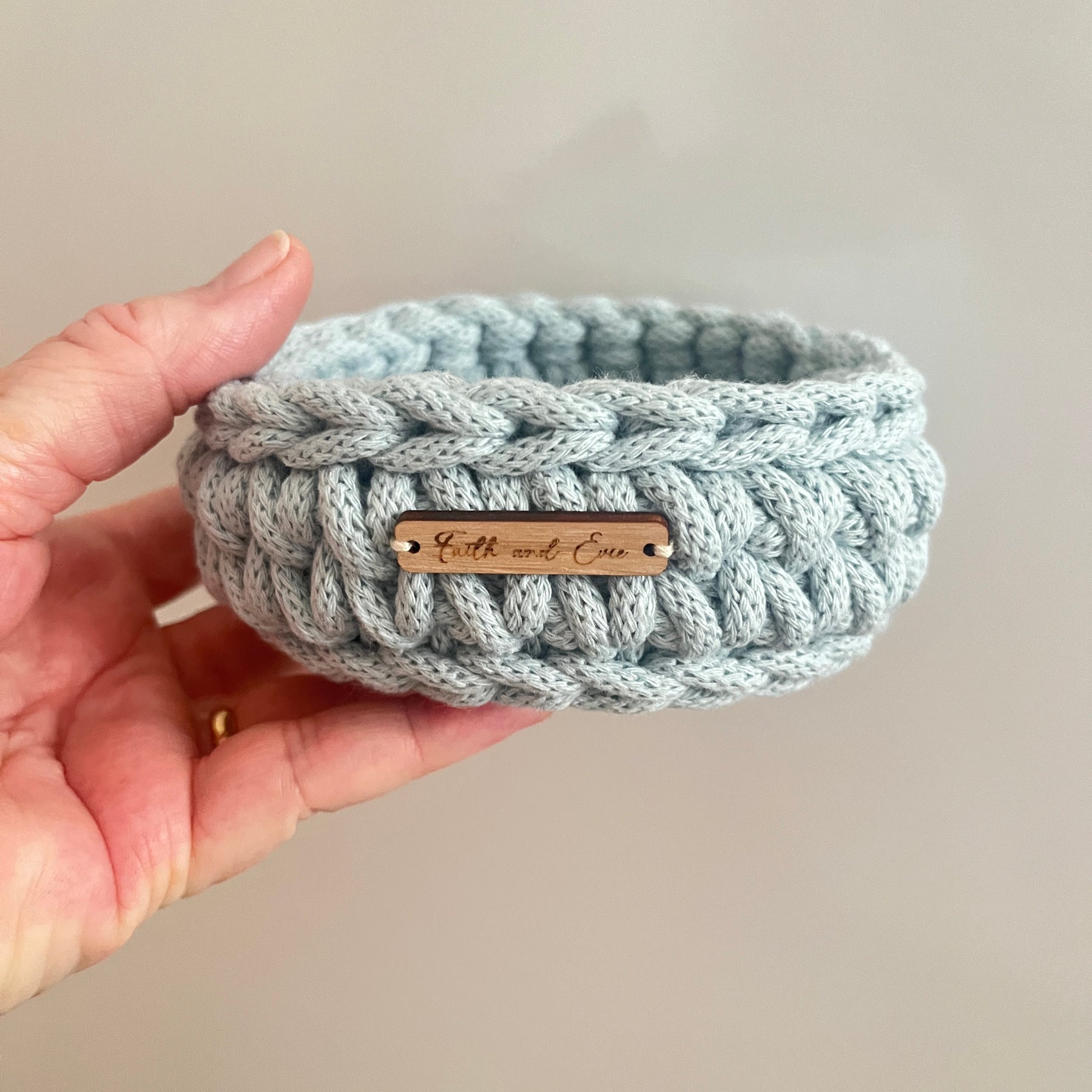 Mini Basket - crocheted - colour Misty