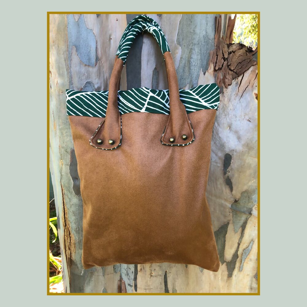 Chic Brown and Green tote bag.