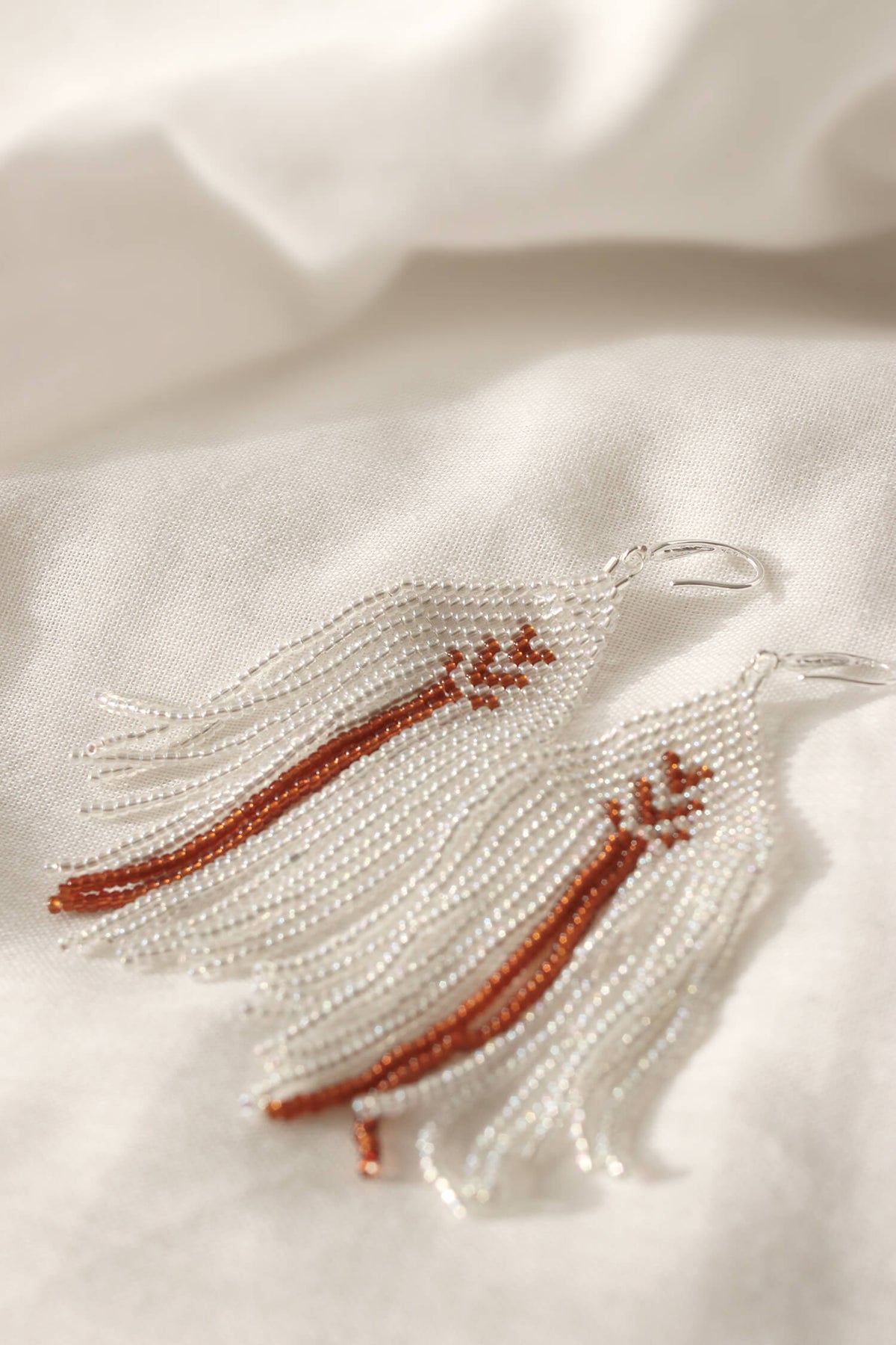 Amber Glow Beaded Drops Earrings