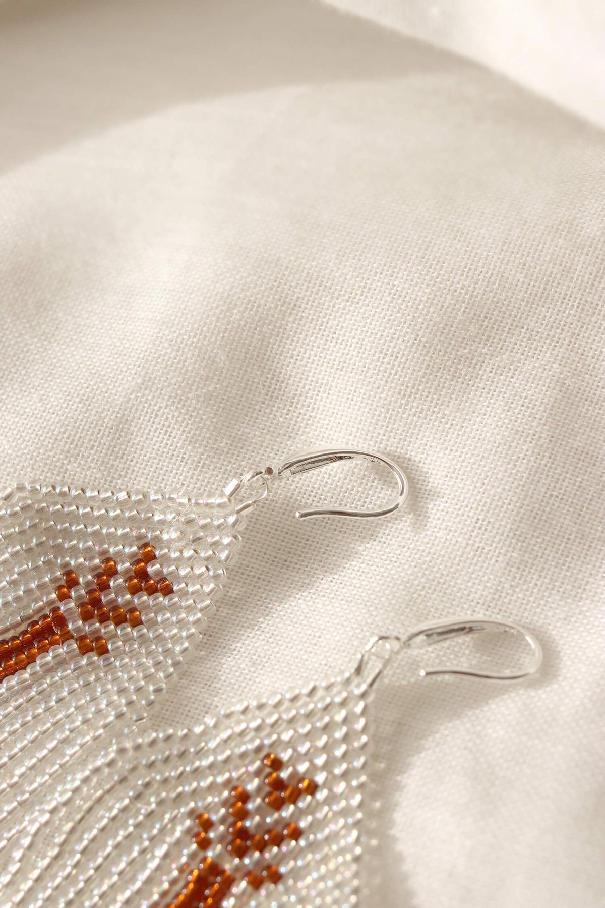 Amber Glow Beaded Drops Earrings