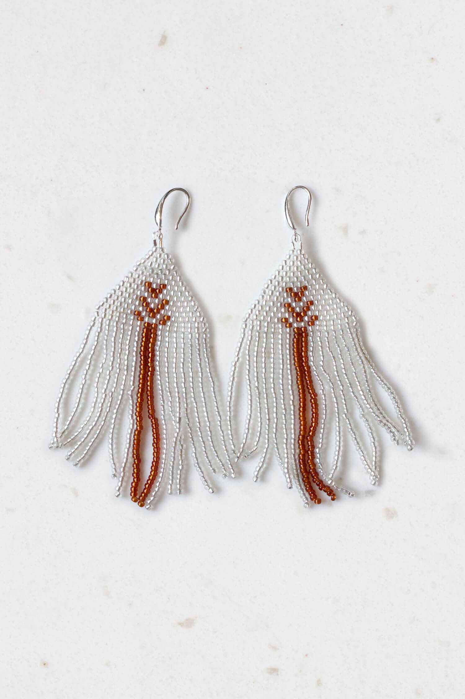 Amber Glow Beaded Drops Earrings