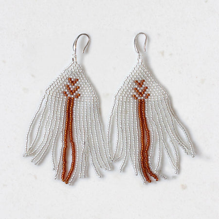 Amber Glow Beaded Drops Earrings