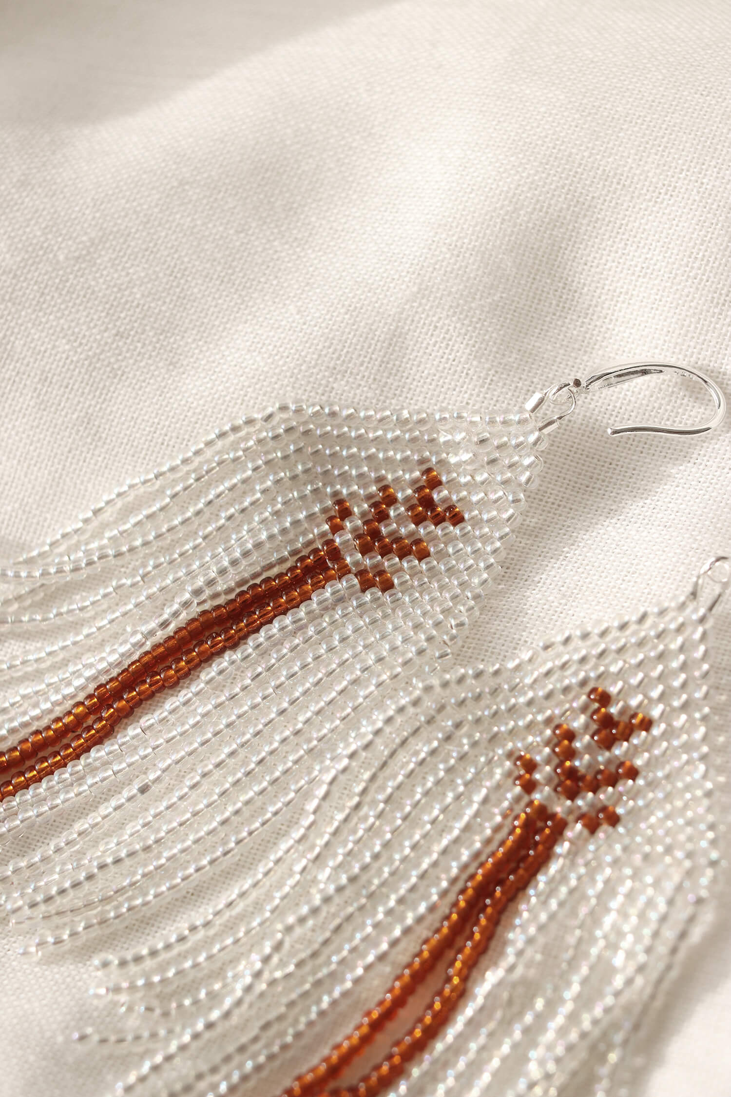 Amber Glow Beaded Drops Earrings