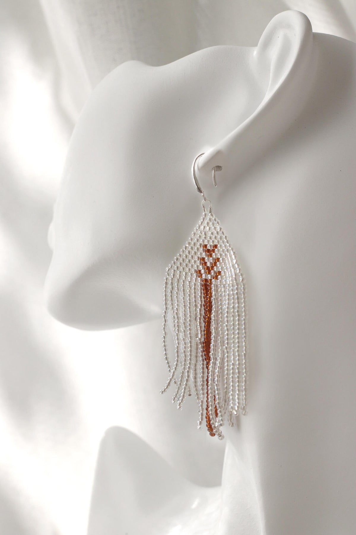 Amber Glow Beaded Drops Earrings
