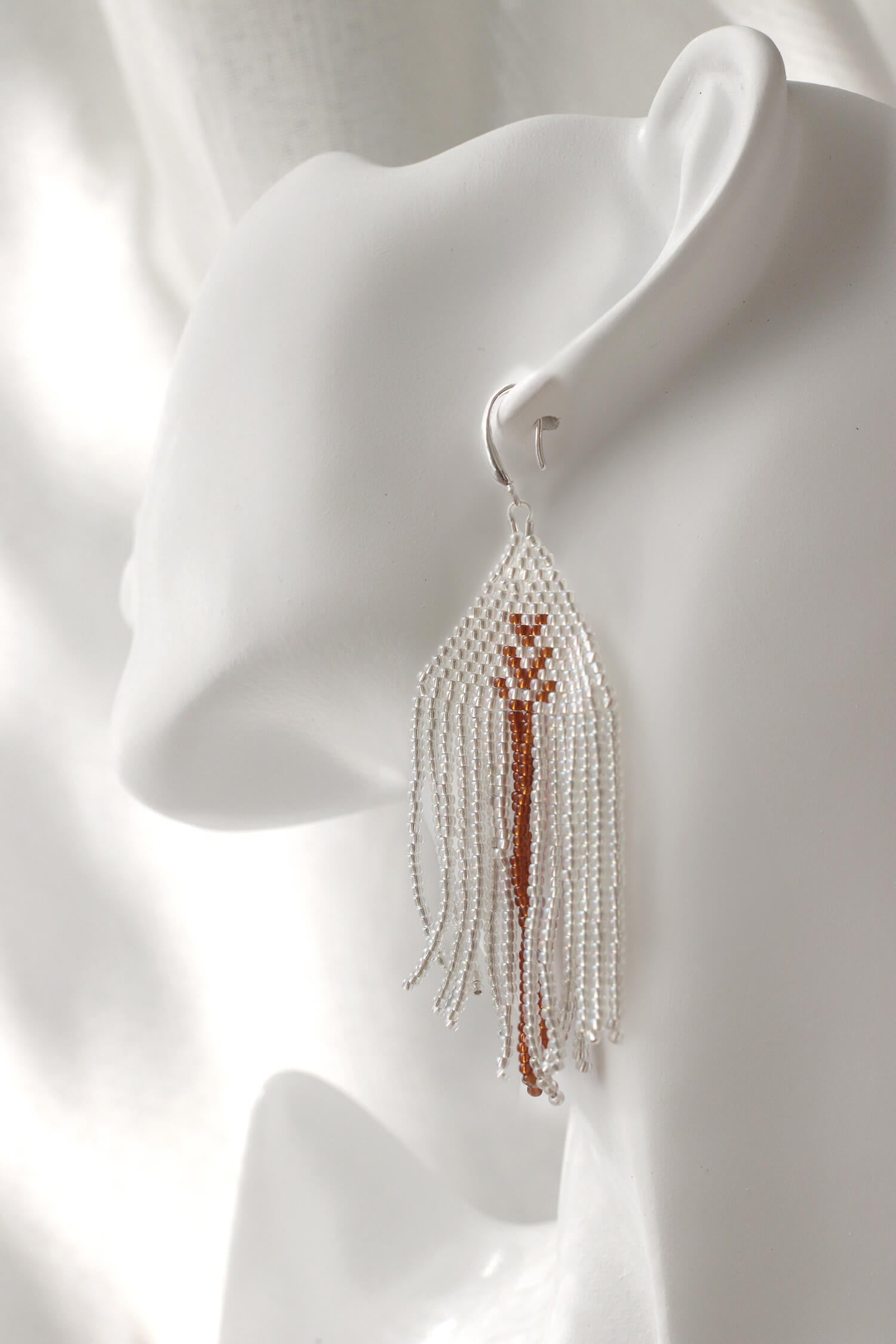 Amber Glow Beaded Drops Earrings