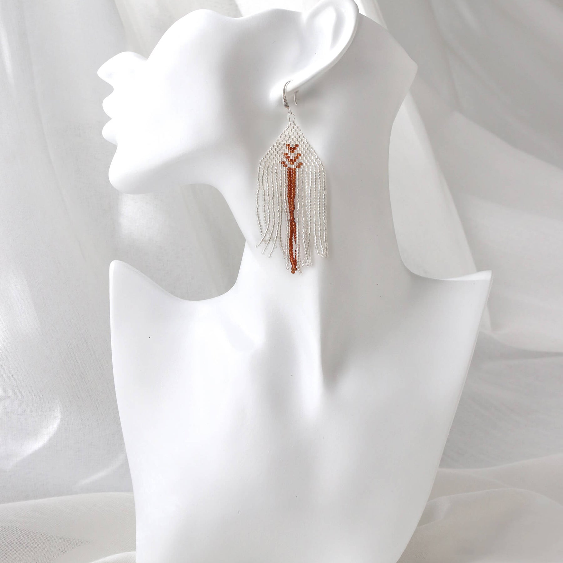 Amber Glow Beaded Drops Earrings