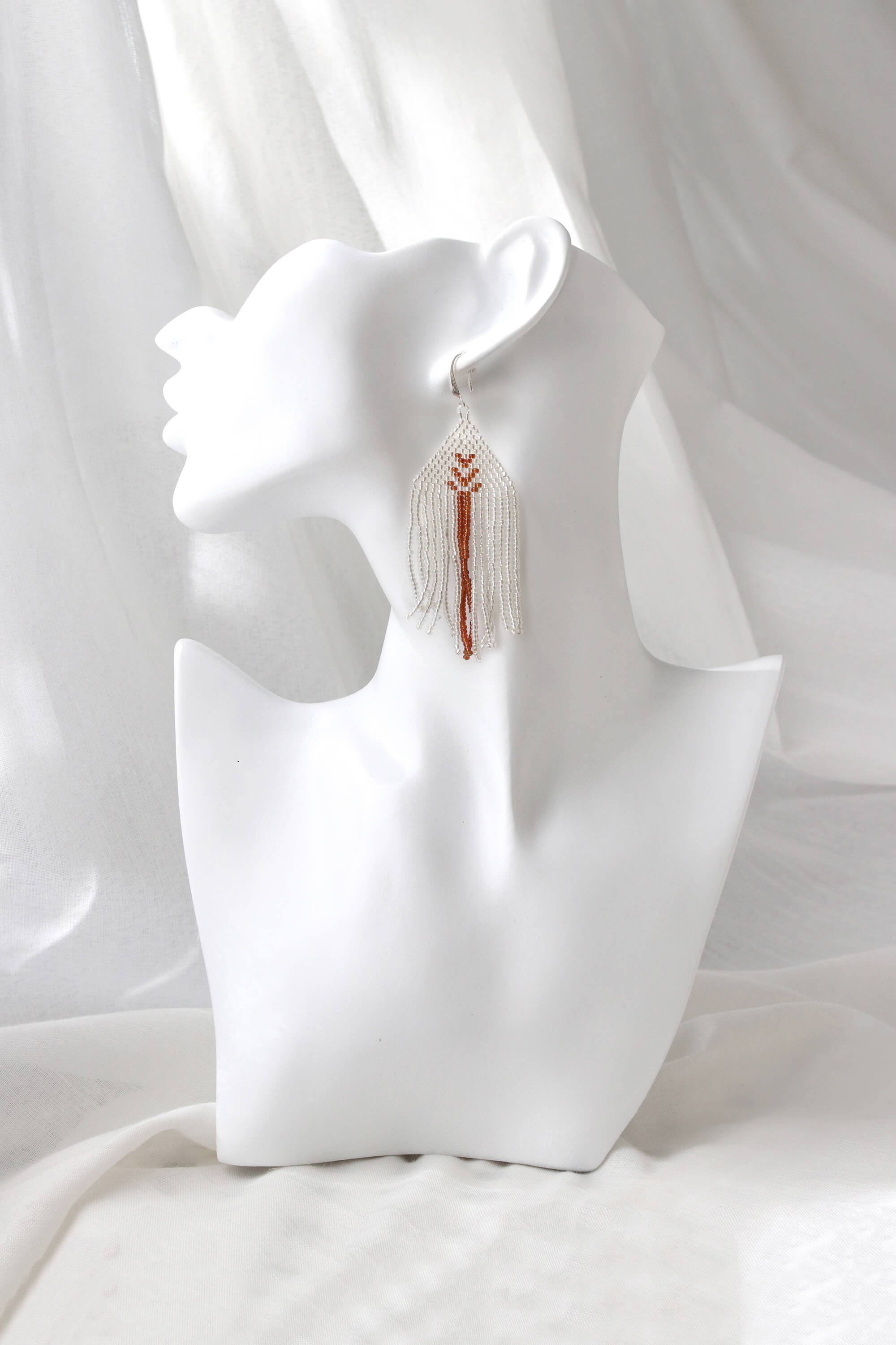 Amber Glow Beaded Drops Earrings
