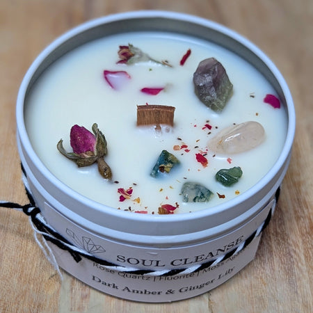 DARK AMBER & GINGER LILY SOY CANDLE 160g