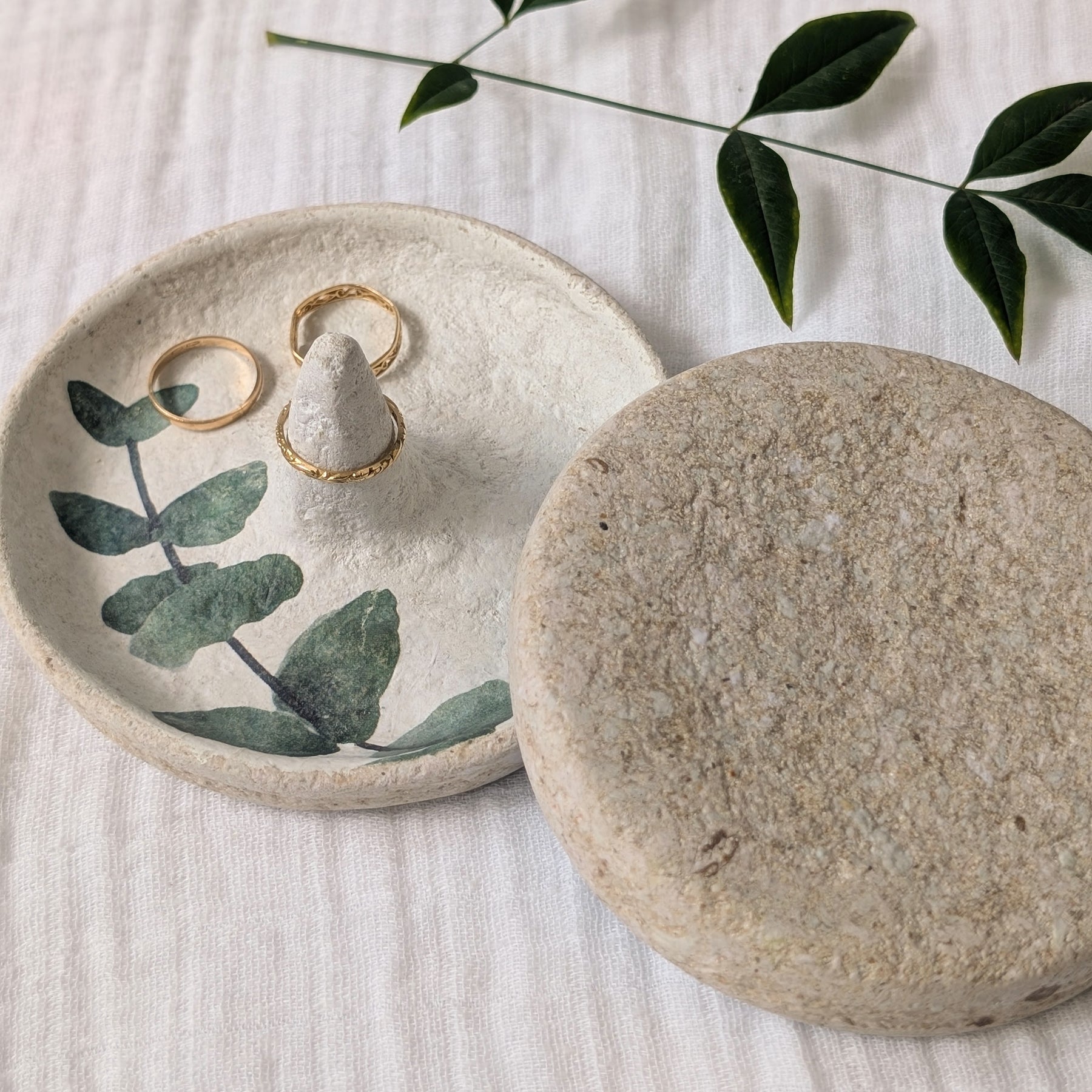 Eucalyptus Paper Clay Jewellery Dish Set