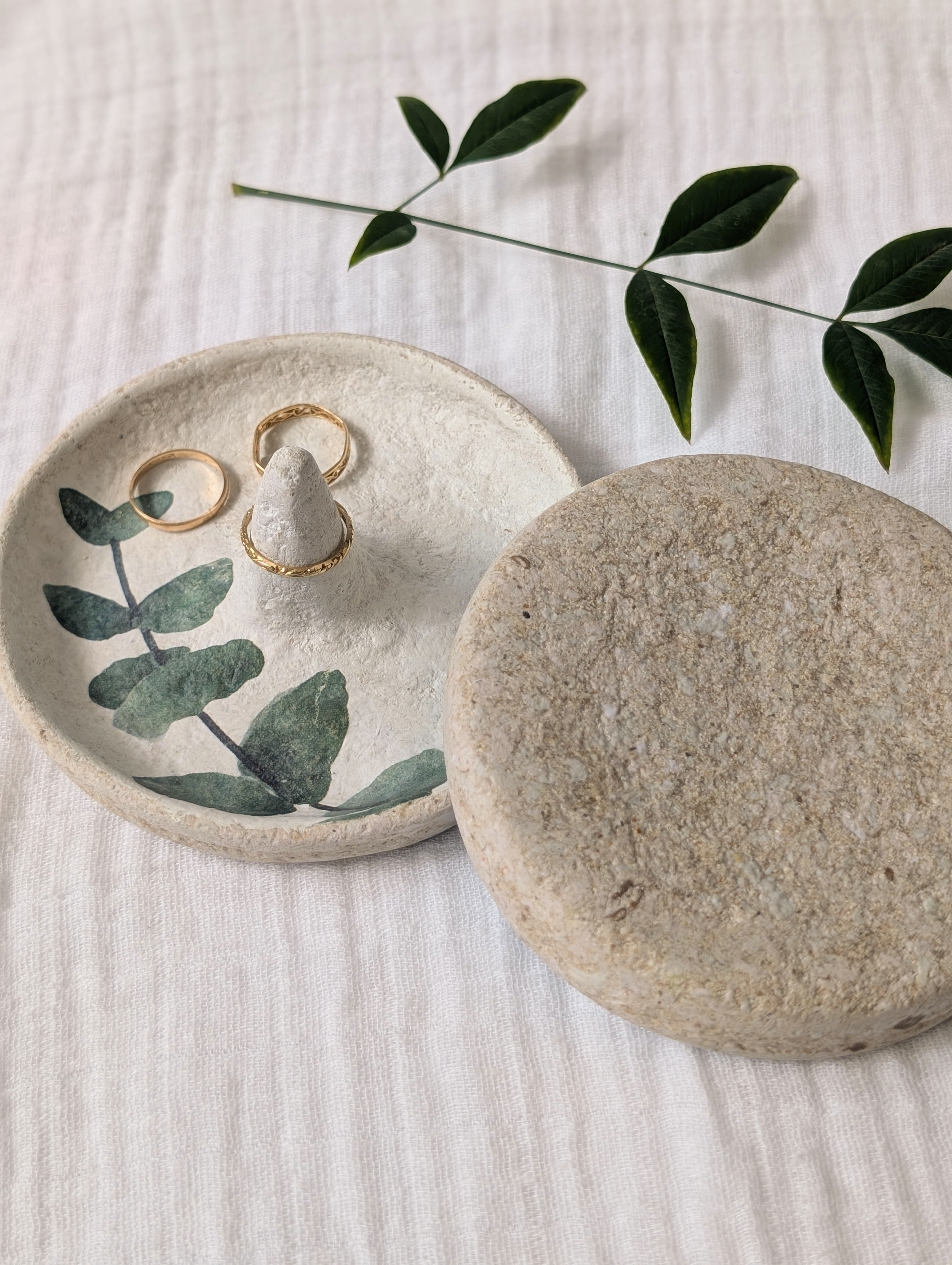 Eucalyptus Paper Clay Jewellery Dish Set