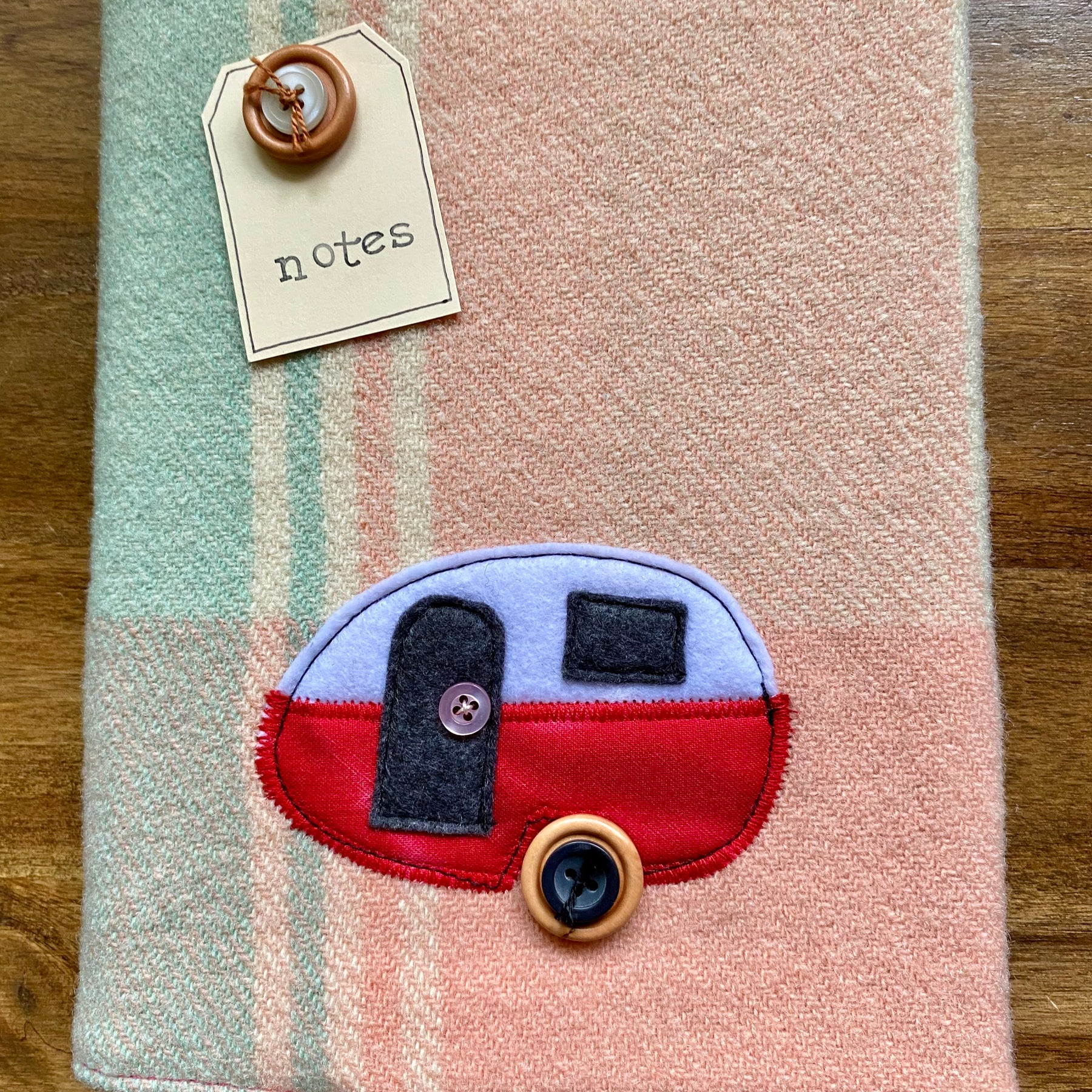 A5 Upcycled Notebook Vintage Caravan - Multi