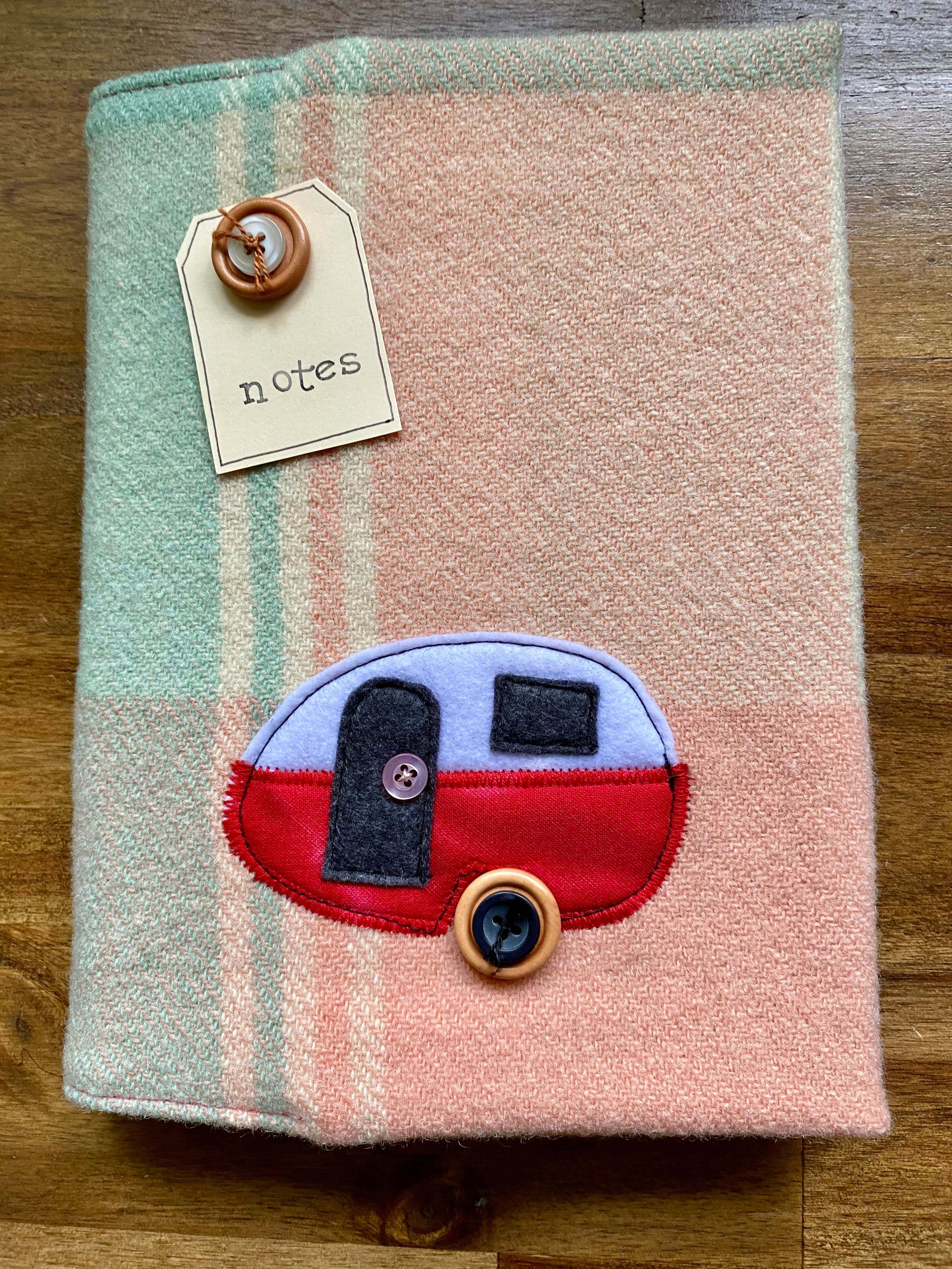 A5 Upcycled Notebook Vintage Caravan - Multi
