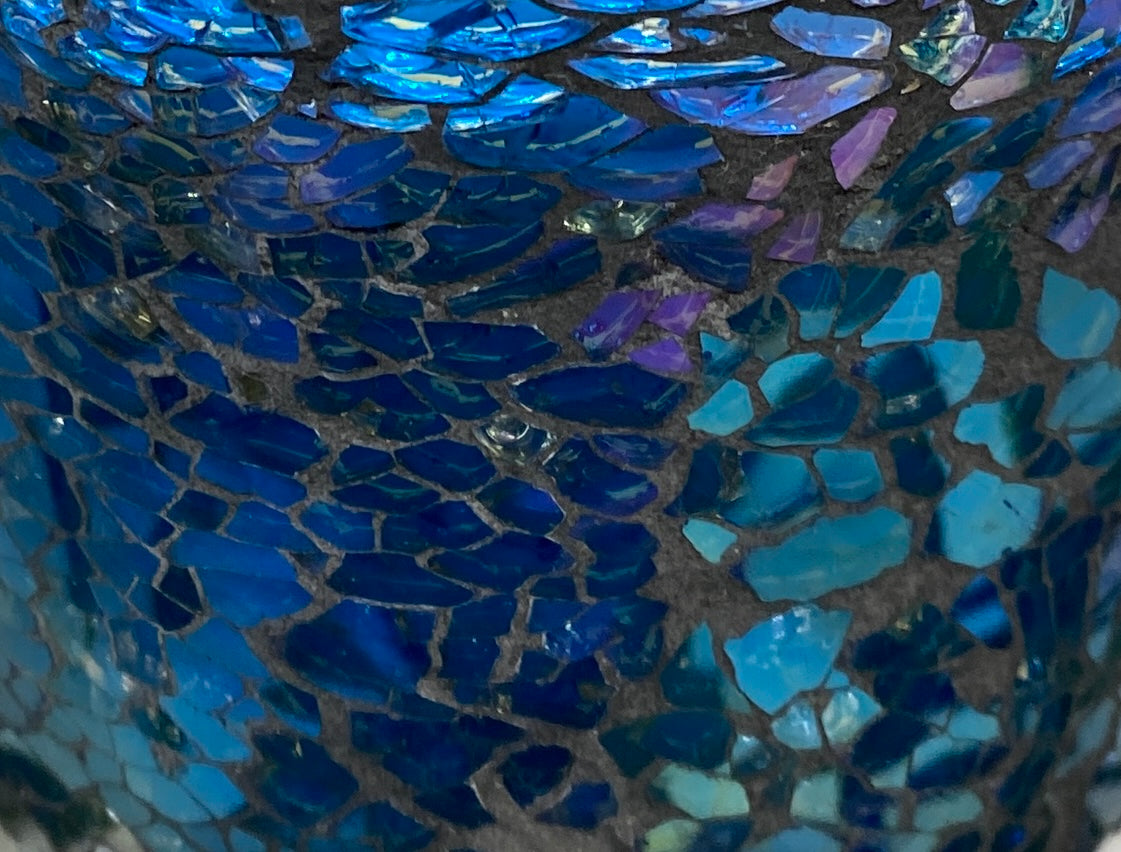 Blue Mosaic Glass Poured to order