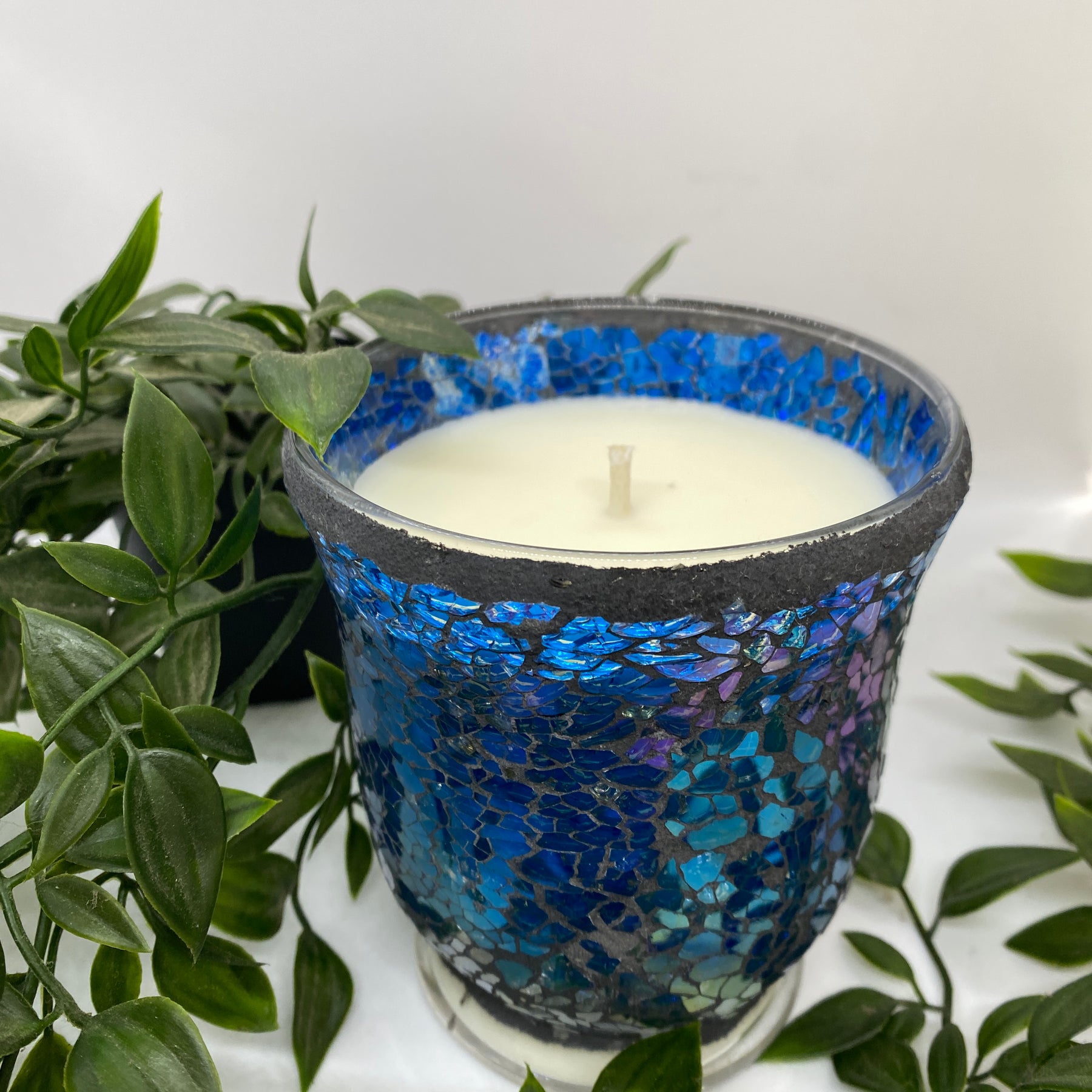 Blue Mosaic Glass Poured to order